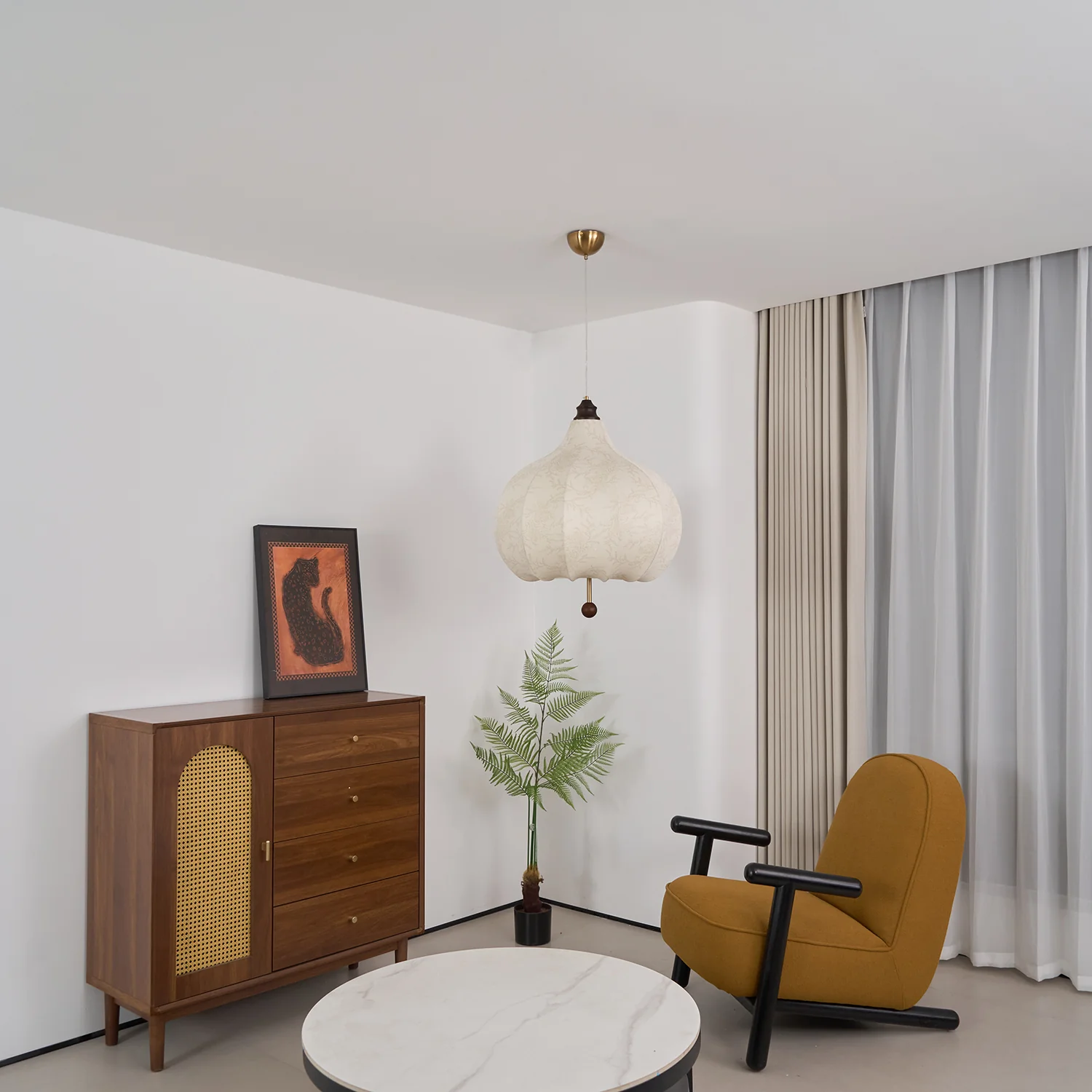 Chestnut Fabric Pendant Light - Image 32