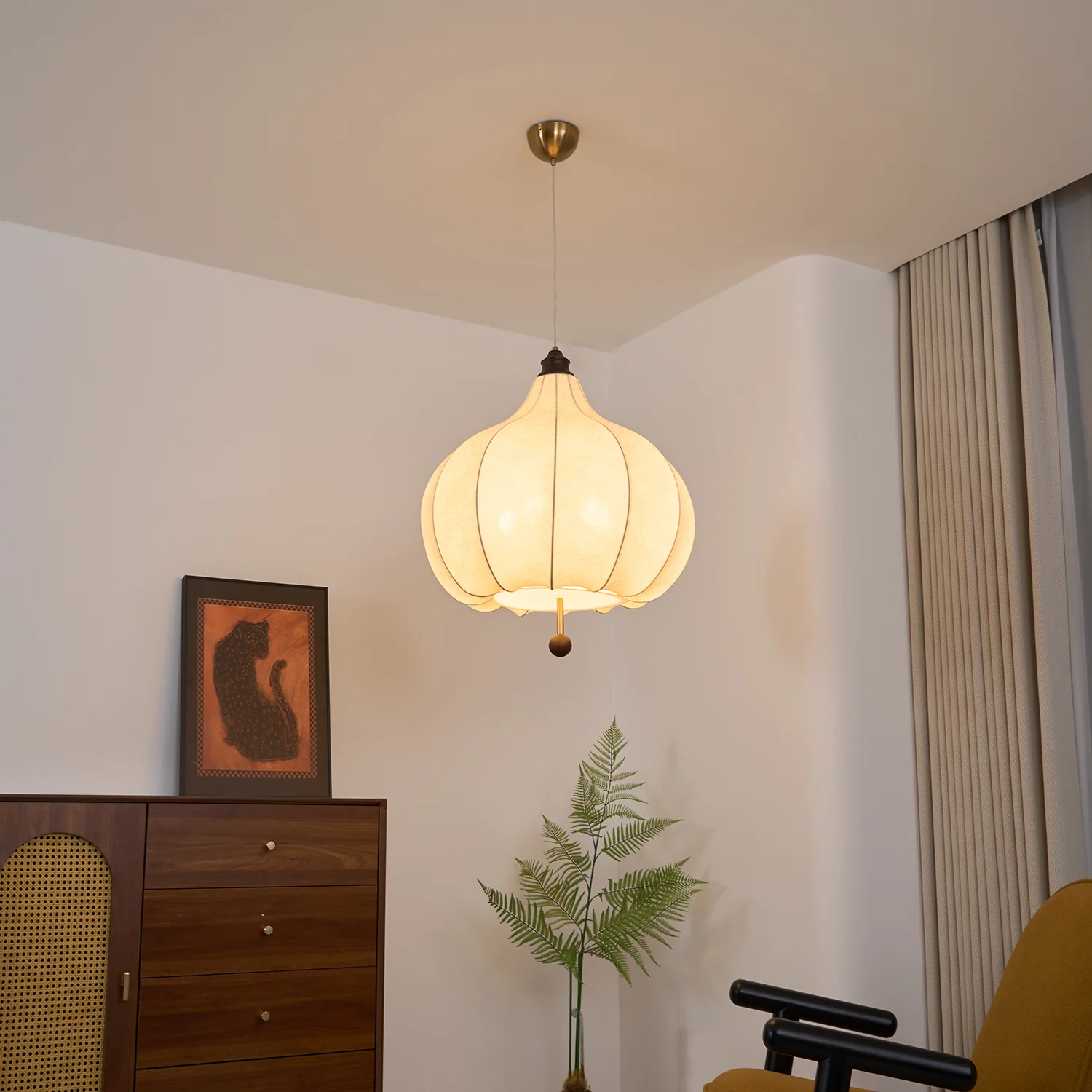 Chestnut Fabric Pendant Light - Image 4
