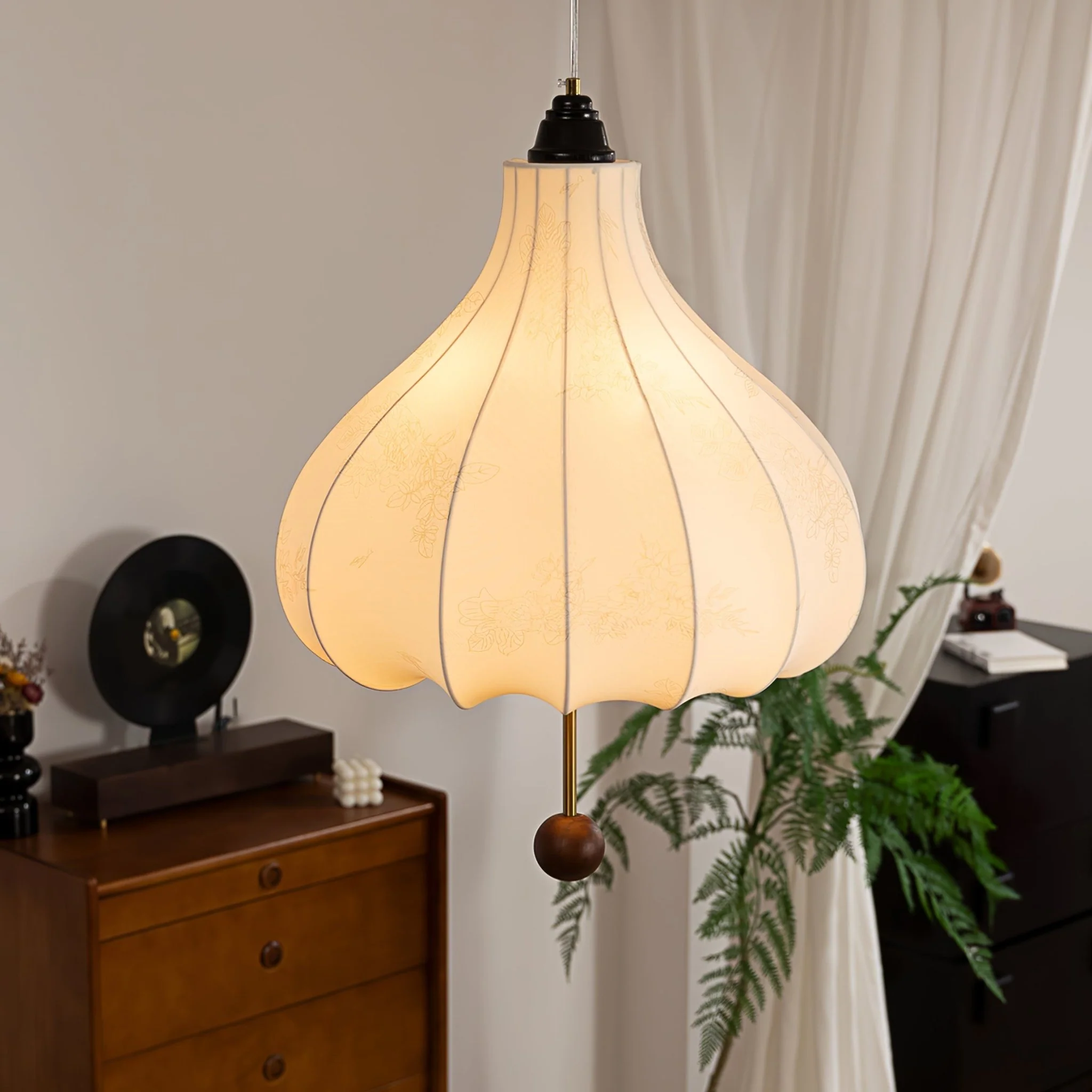 Chestnut Fabric Pendant Light - Image 9