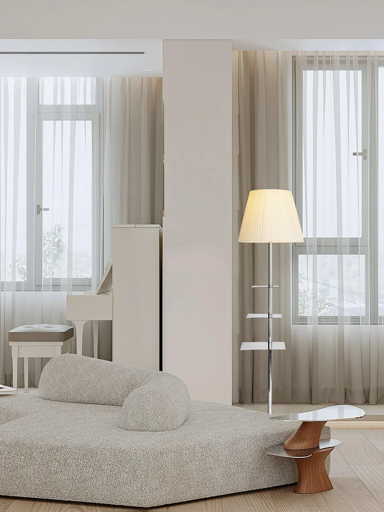 Chrome Prism Side Table Floor Lamp - Image 5