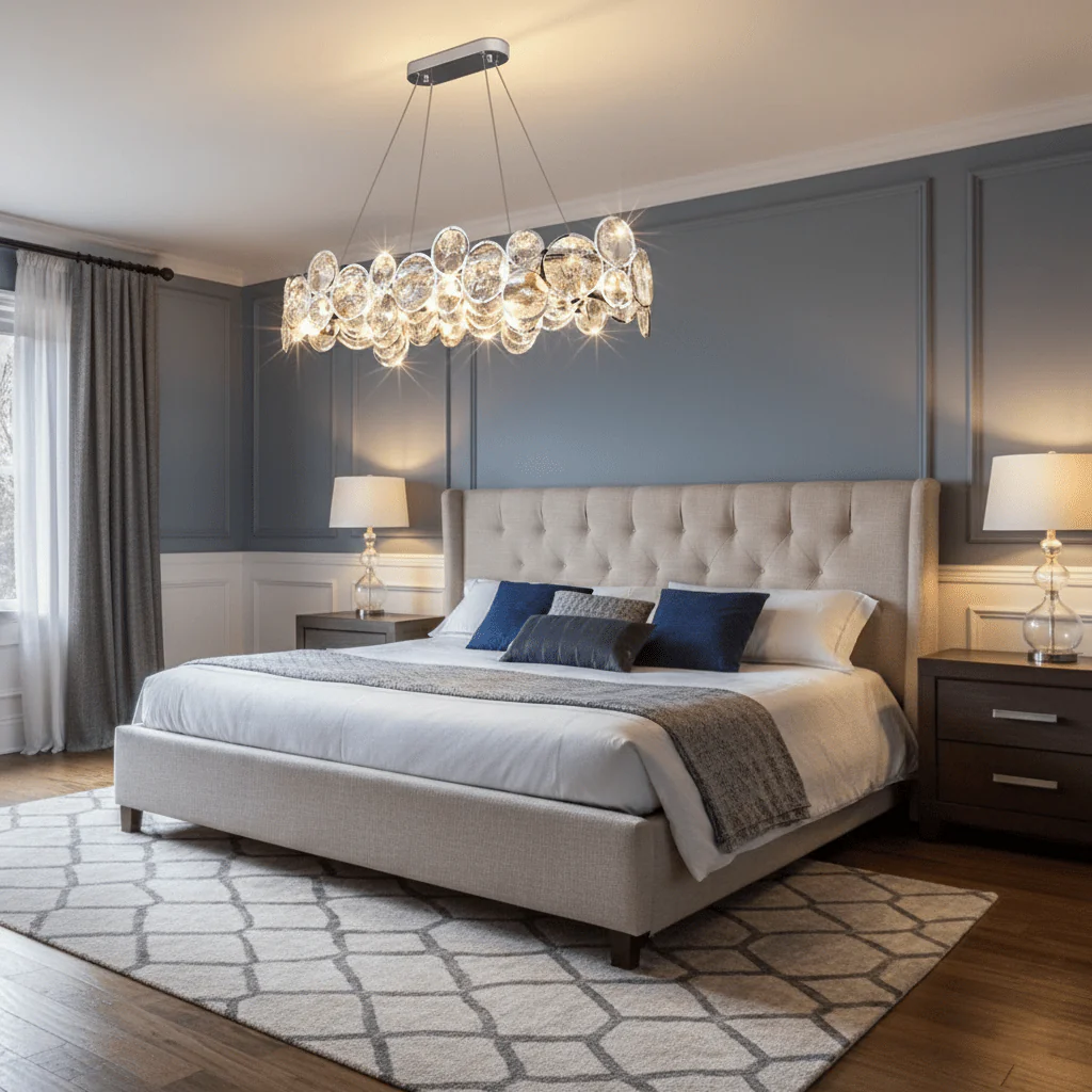 Chrome Round Crystal Chandelier - Image 5