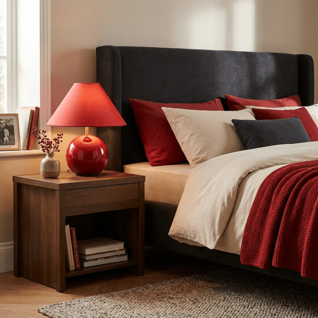 Cinabra Red Ceramic Table Lamp - Image 4