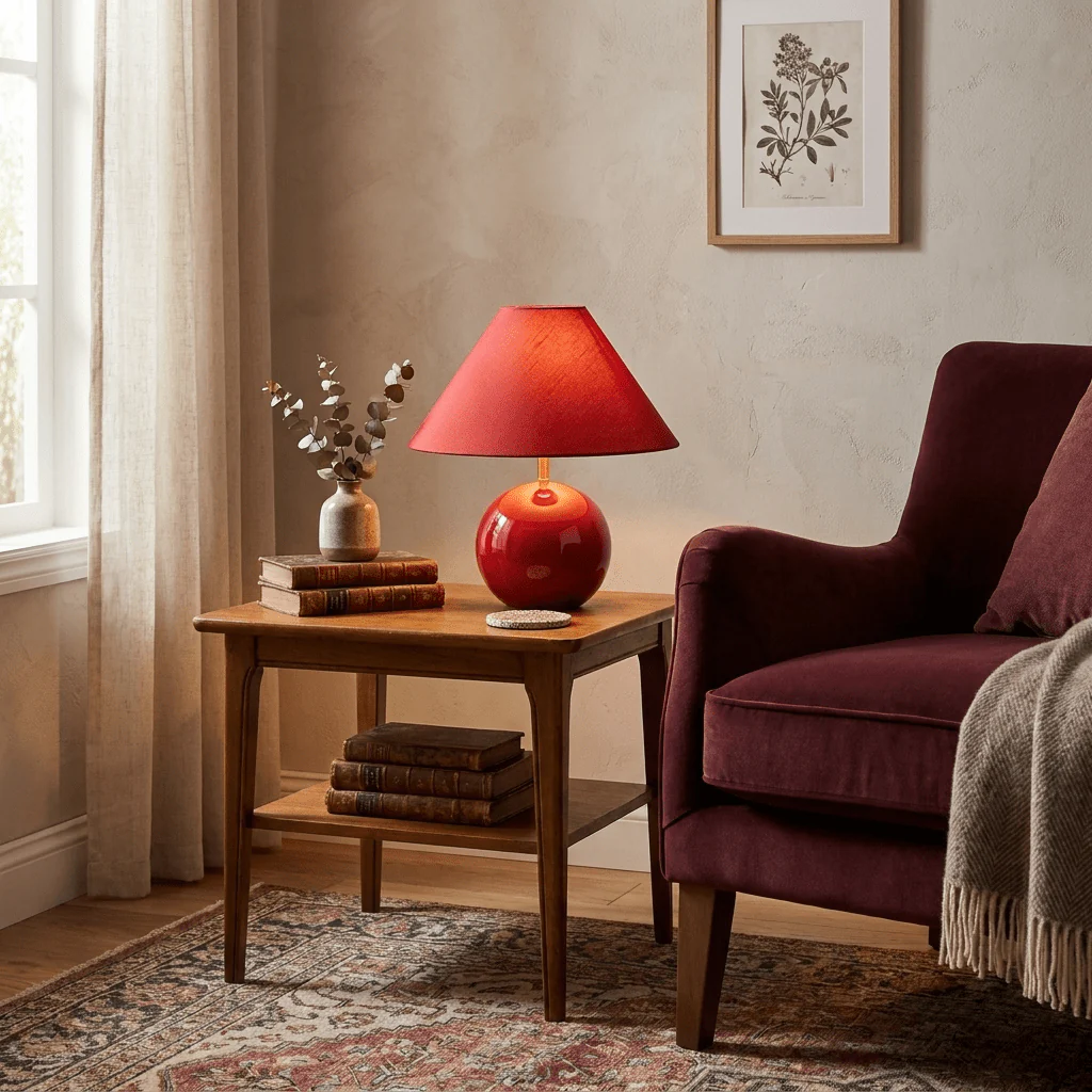 Cinabra Red Ceramic Table Lamp - Image 7