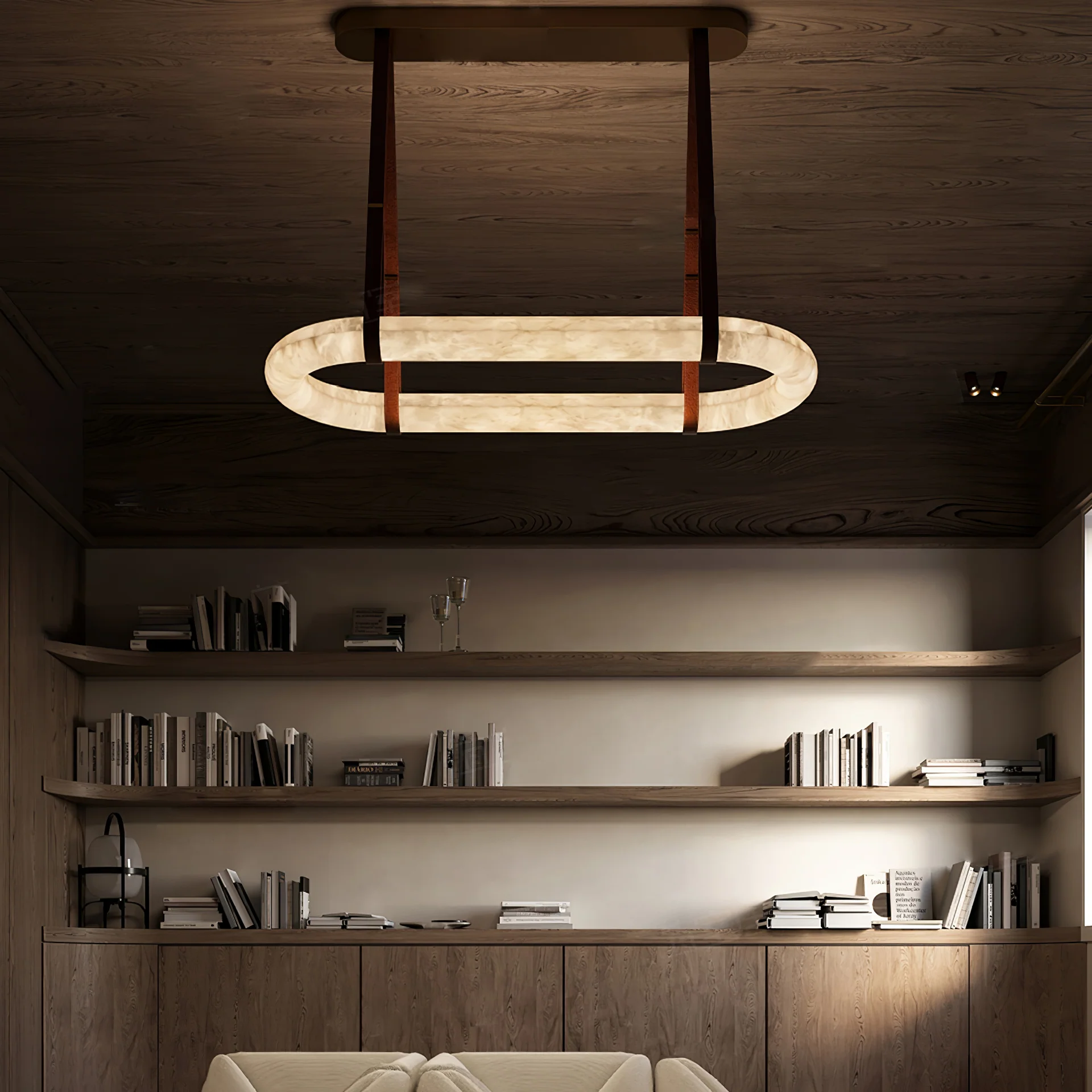 Circle Alabaster Chandelier - Image 18