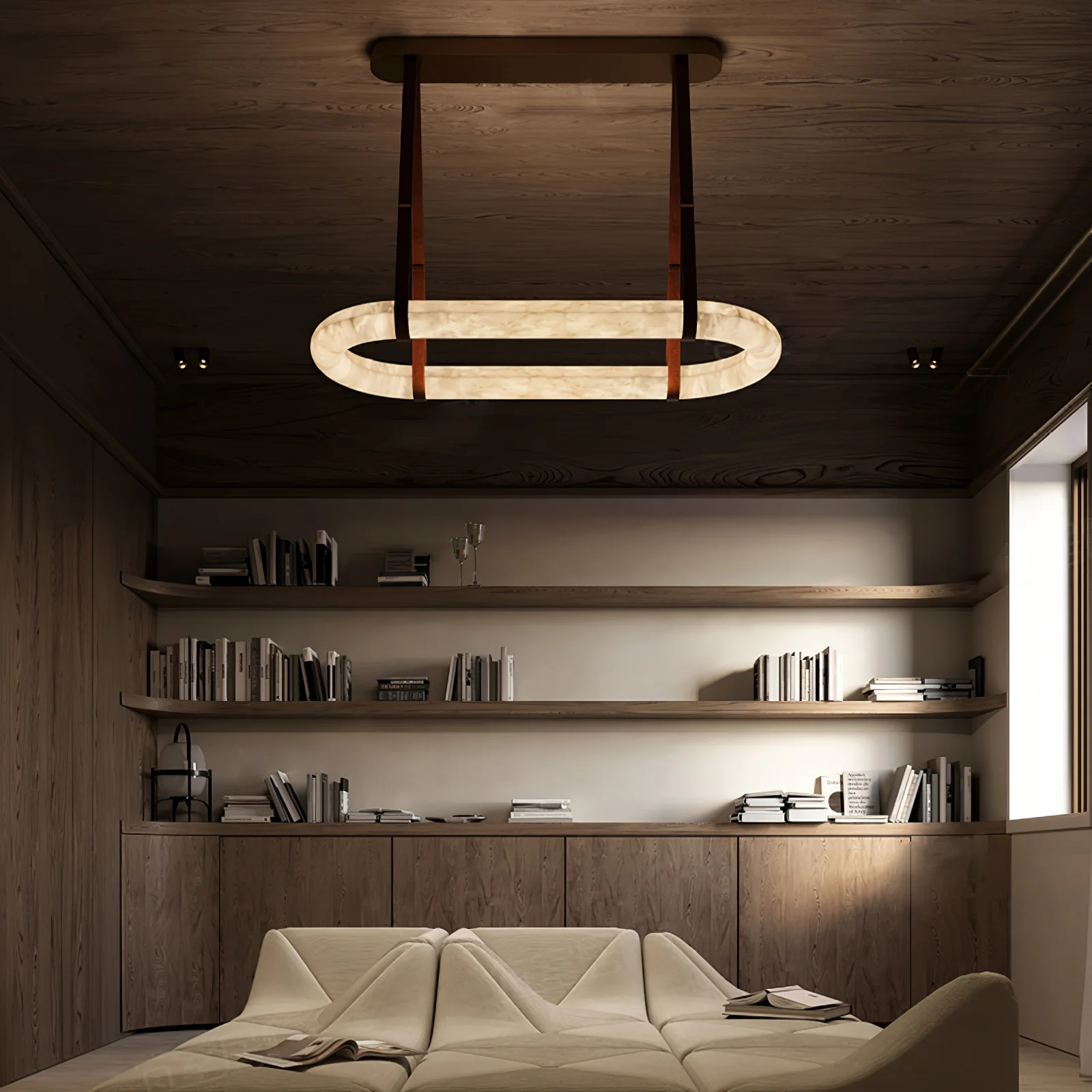 Circle Alabaster Chandelier - Image 19