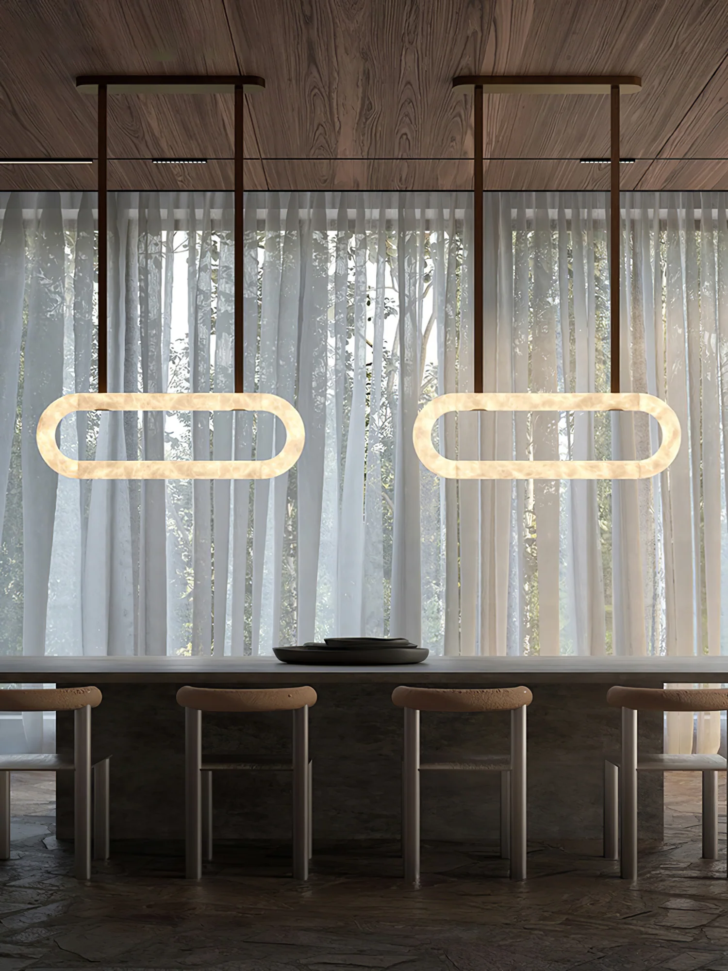 Circle Alabaster Chandelier - Image 20