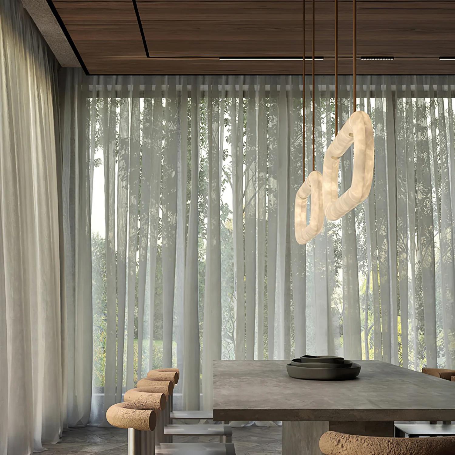 Circle Alabaster Chandelier - Image 22