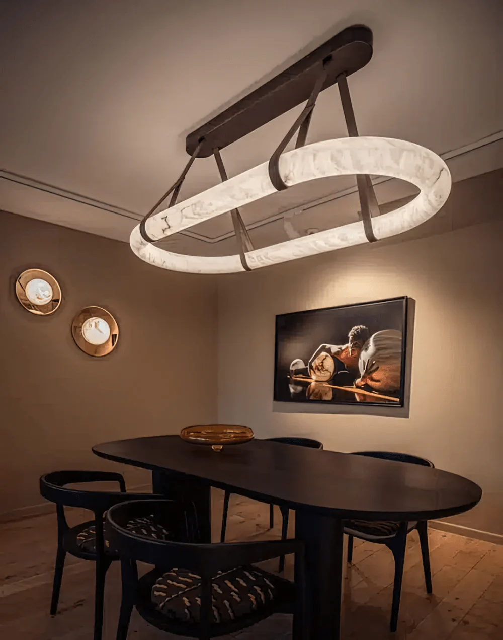Circle Alabaster Chandelier - Image 24