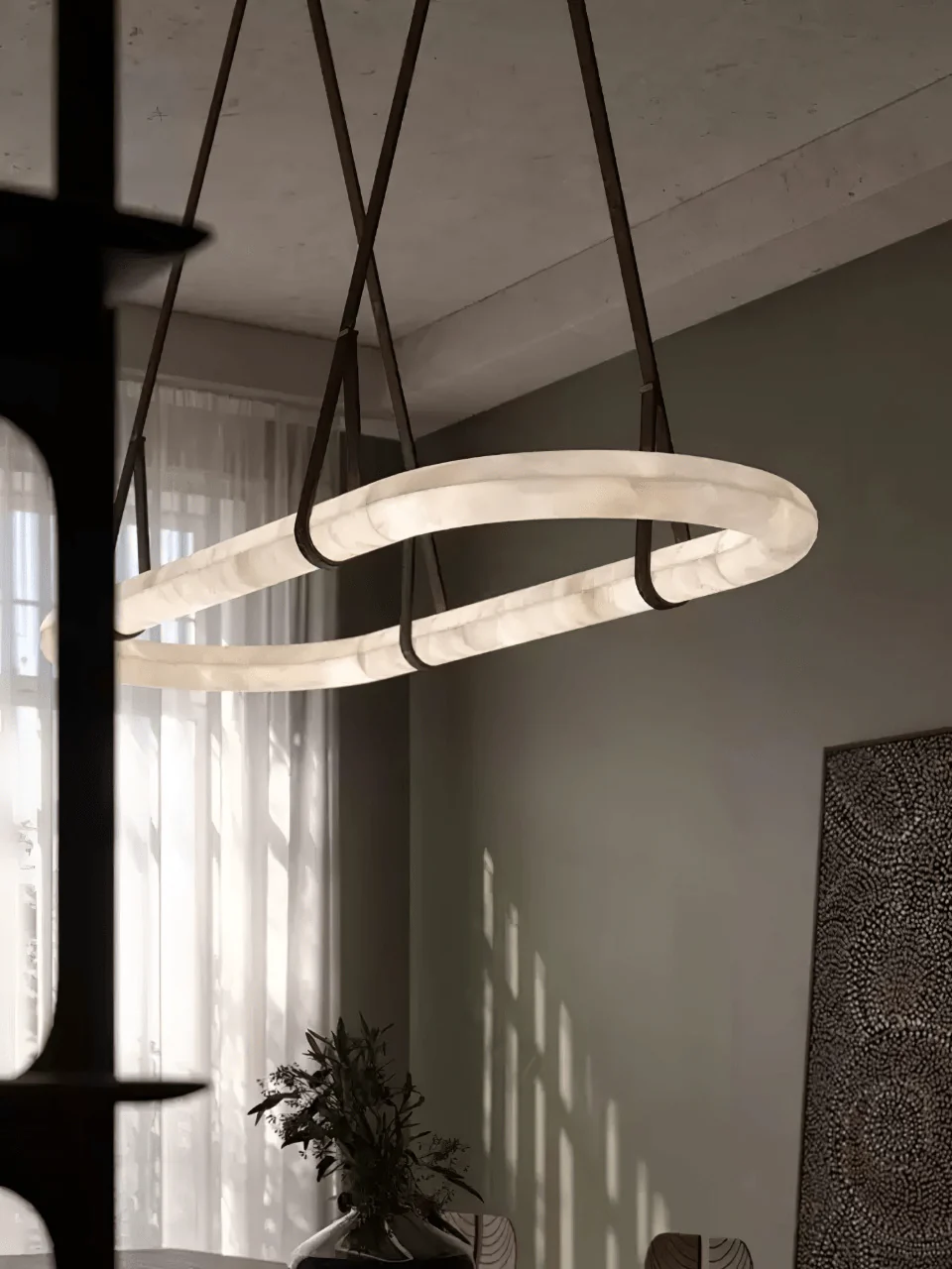 Circle Alabaster Chandelier - Image 3