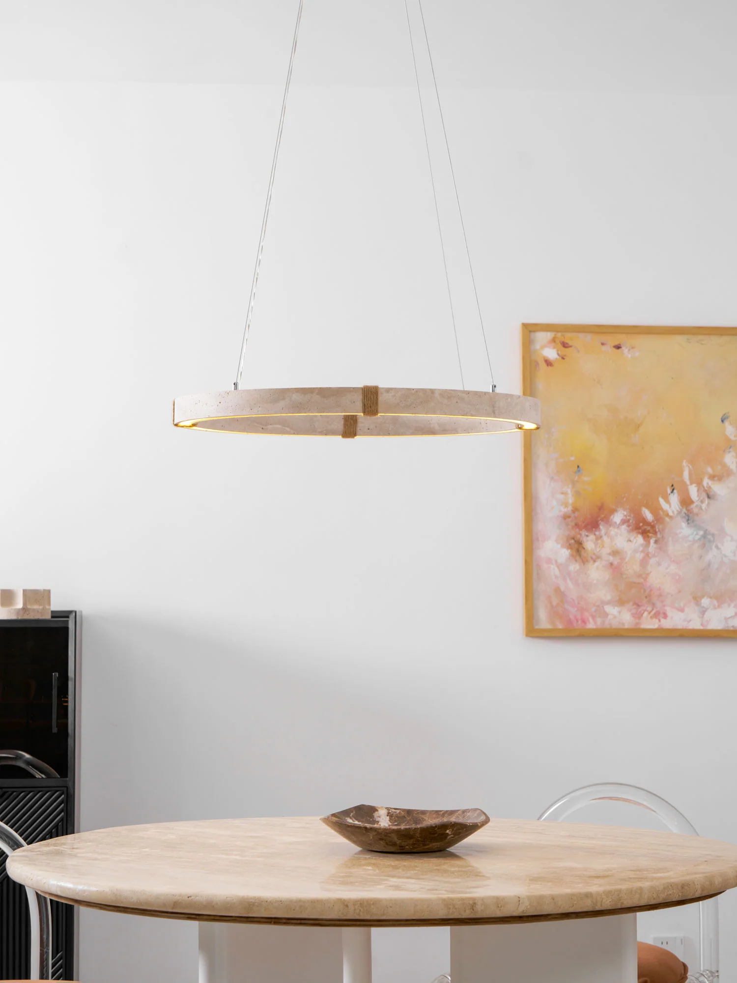 Circle Travertine Pendant Lamp - Image 13