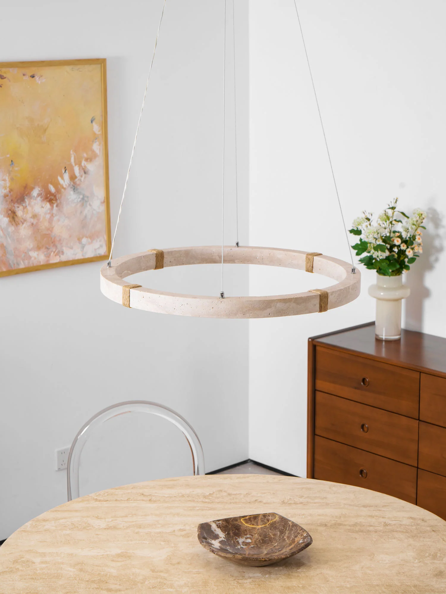 Circle Travertine Pendant Lamp - Image 14