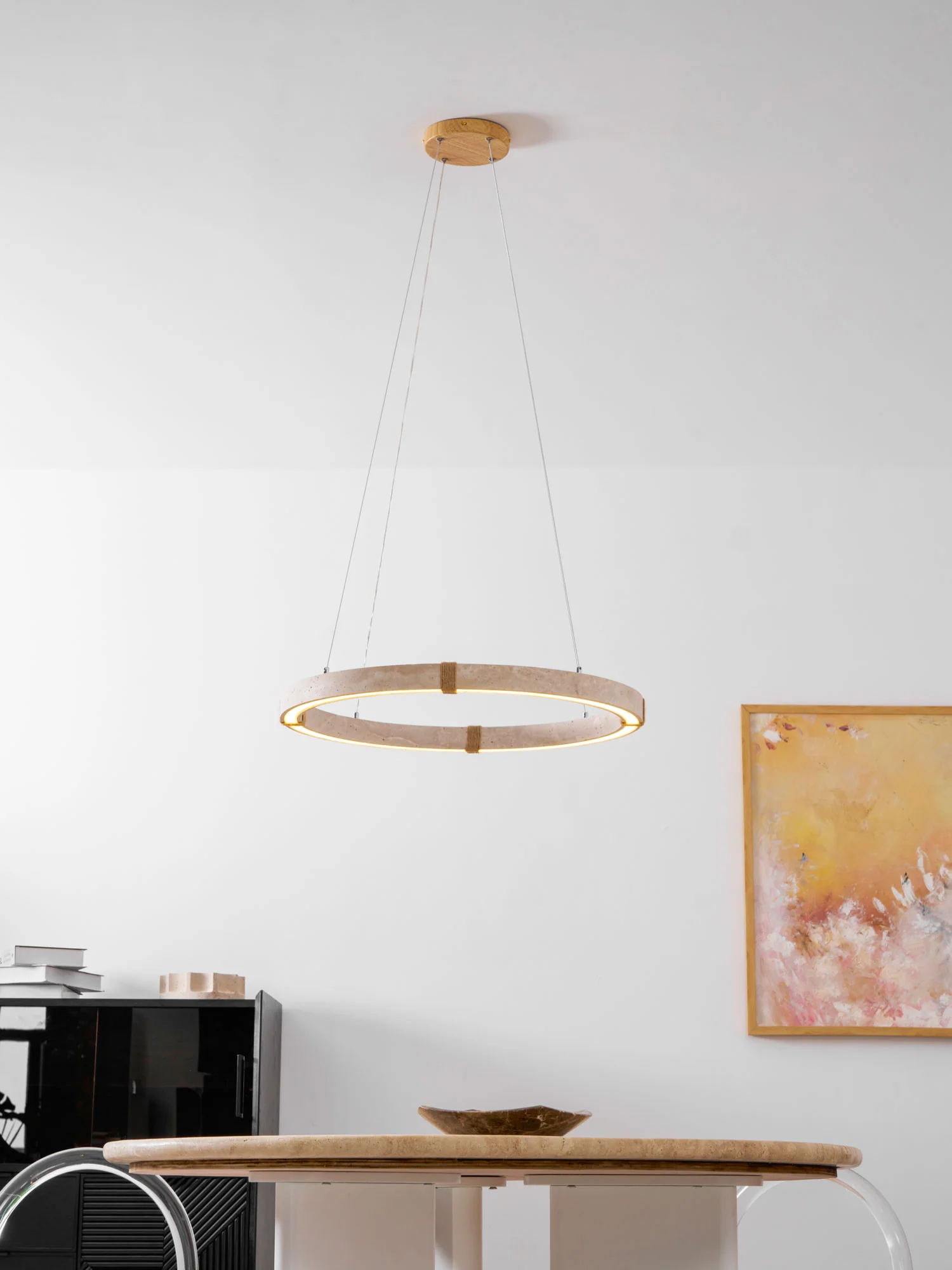 Circle Travertine Pendant Lamp - Image 16