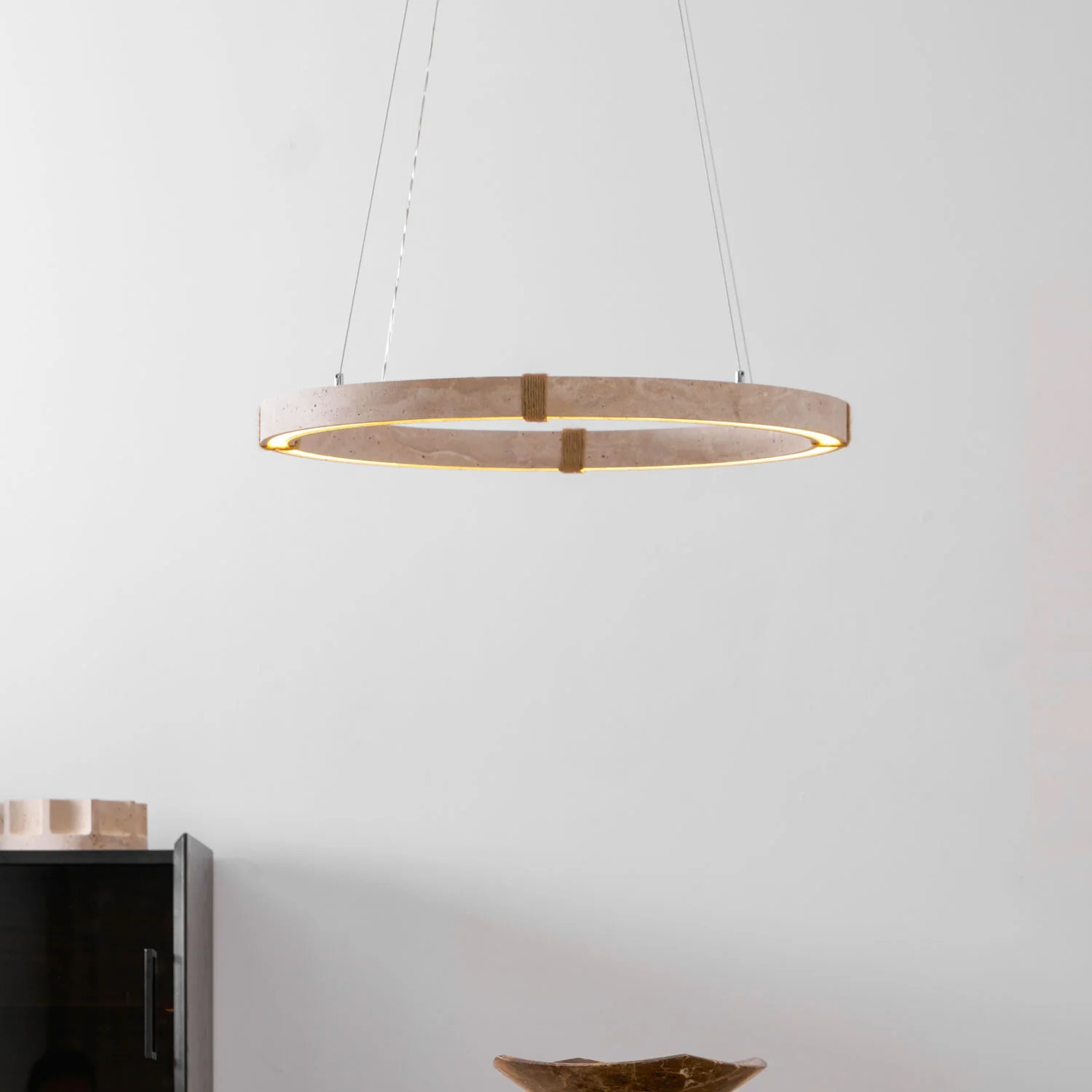 Circle Travertine Pendant Lamp - Image 25