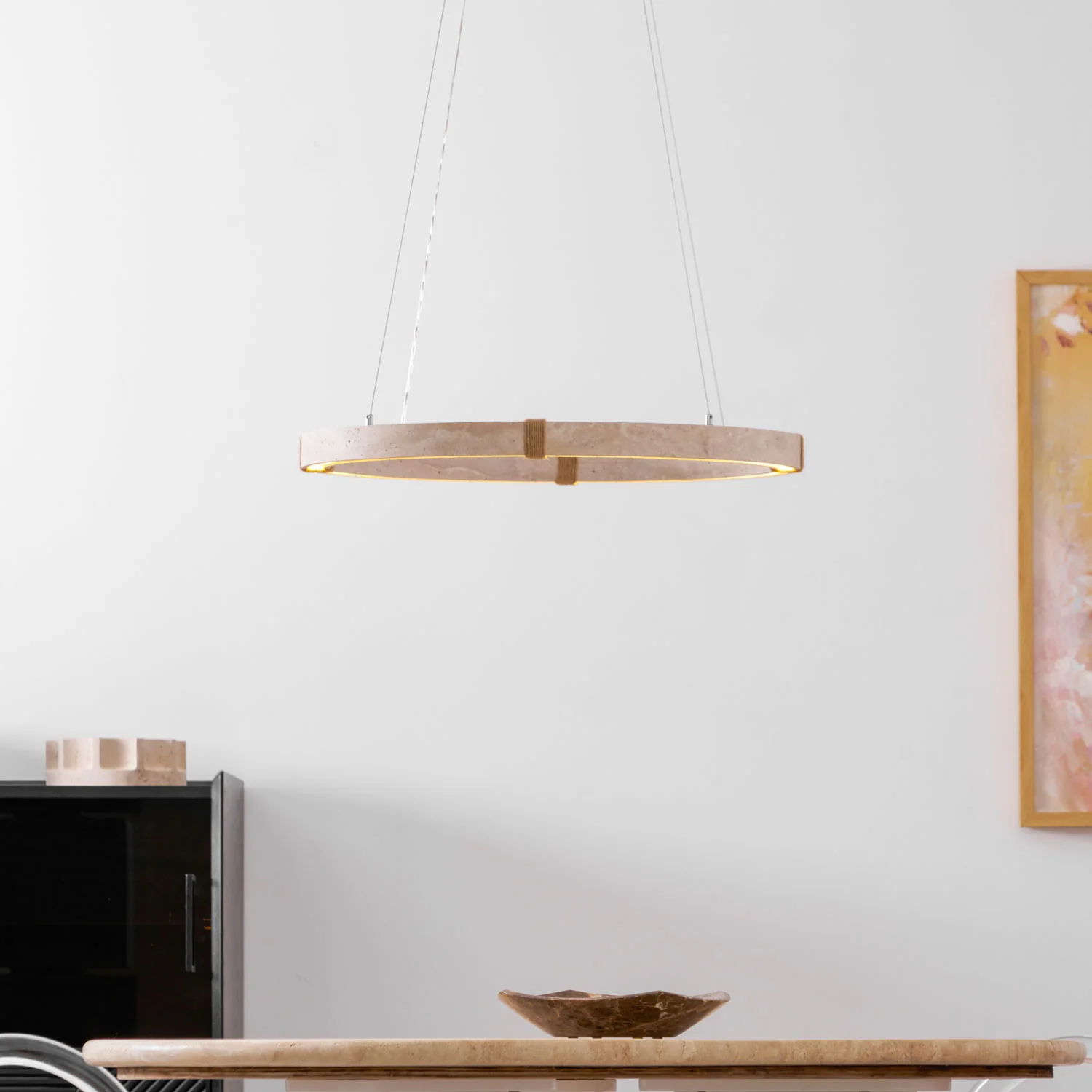 Circle Travertine Pendant Lamp - Image 27