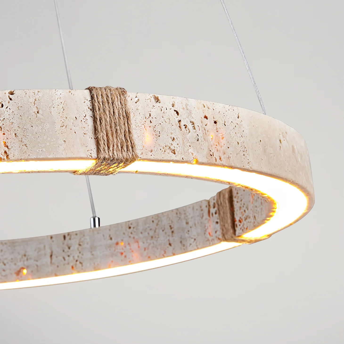 Circle Travertine Pendant Lamp - Image 9