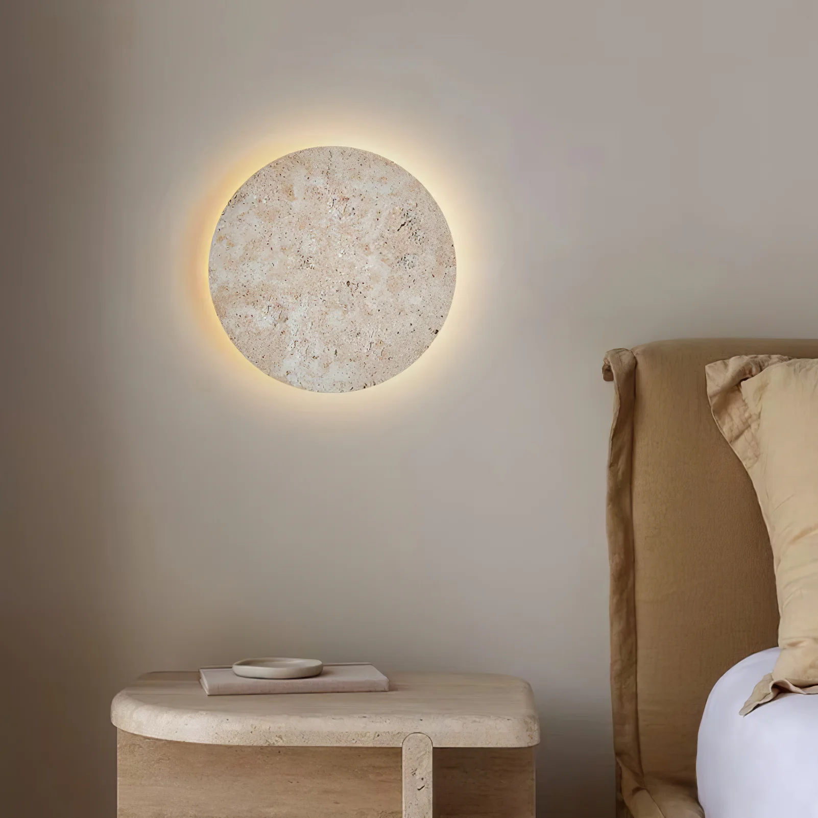 Circle Travertine Wall Lamp - Image 5