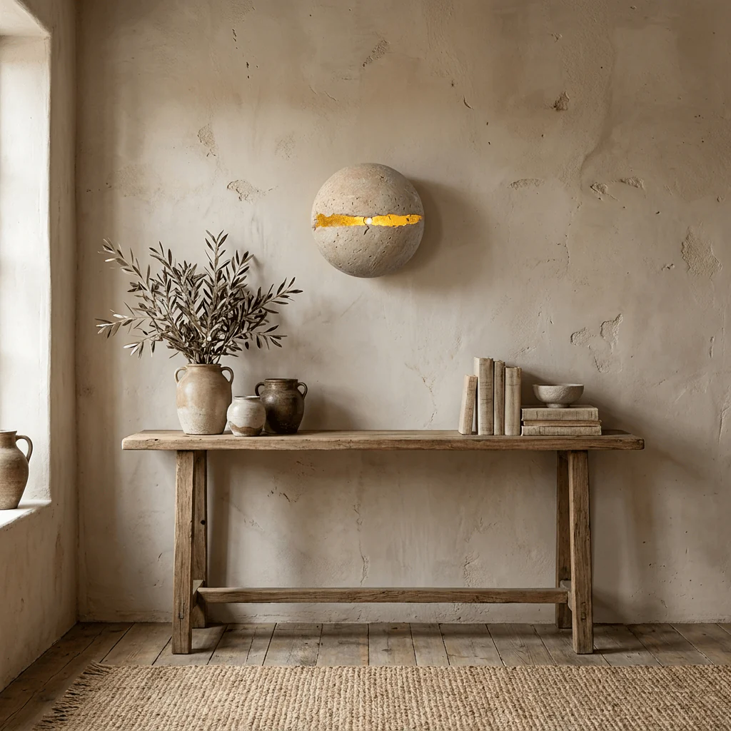 Cleft Travertine Globe Wall Sconce - Image 5