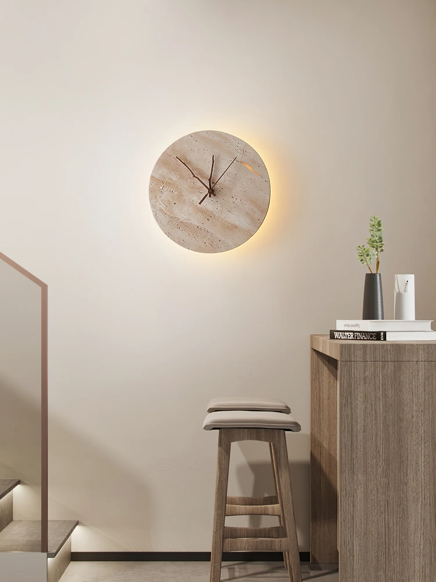 Clock Travertine Wall Lamp - Image 5