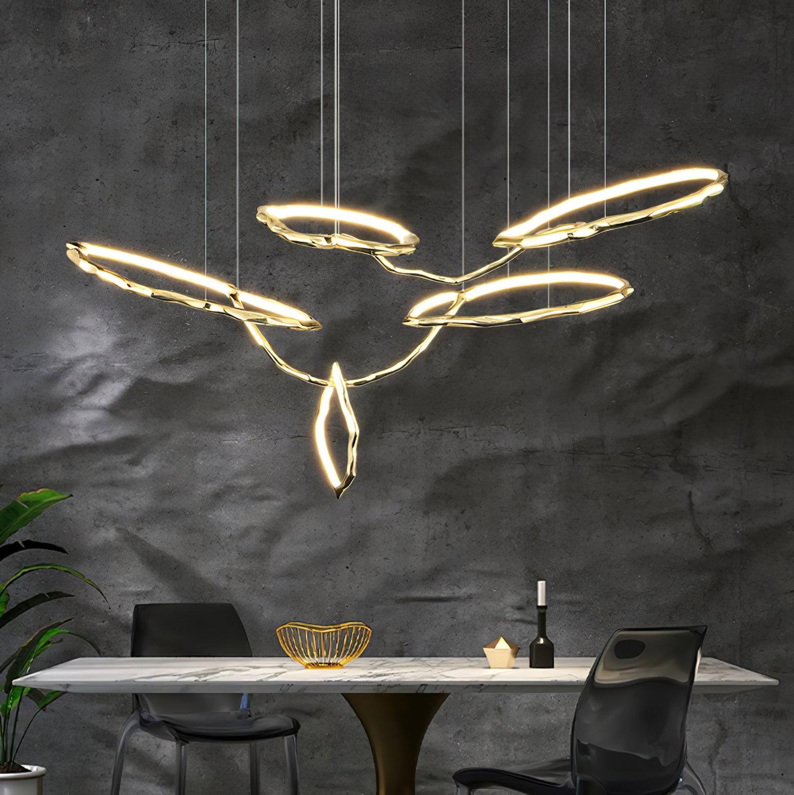 Cloud Rings Series Brass Chandelier - Image 2