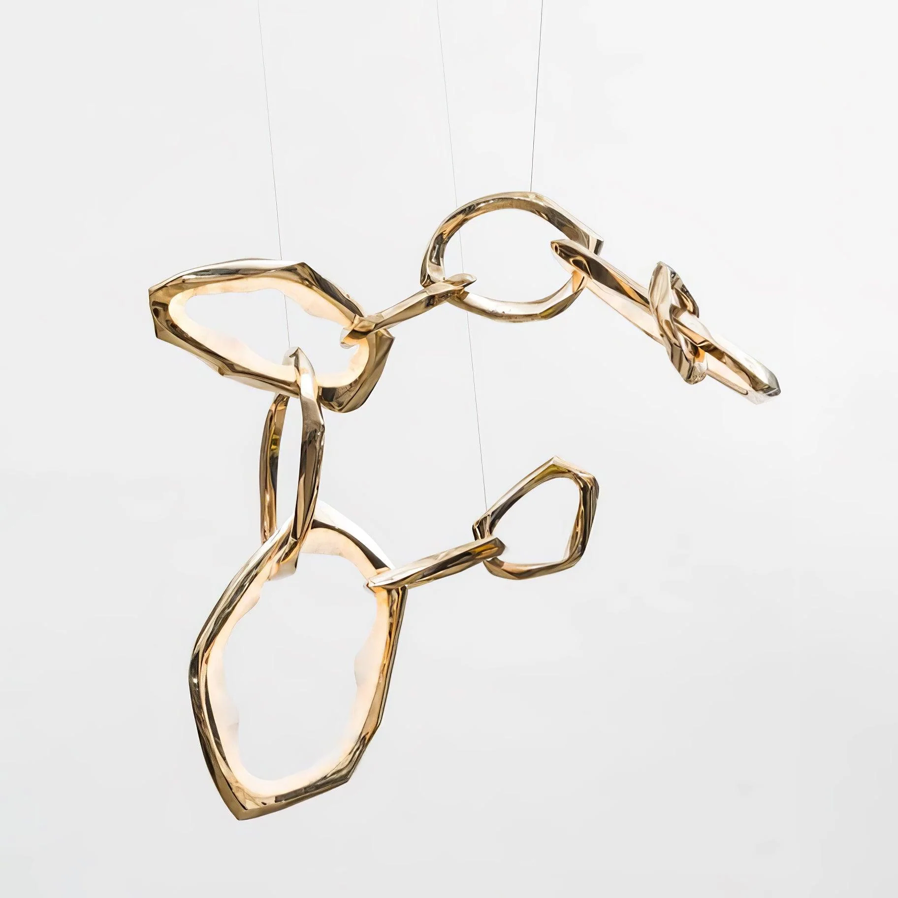 Cloud Rings Series Brass Chandelier - Image 21