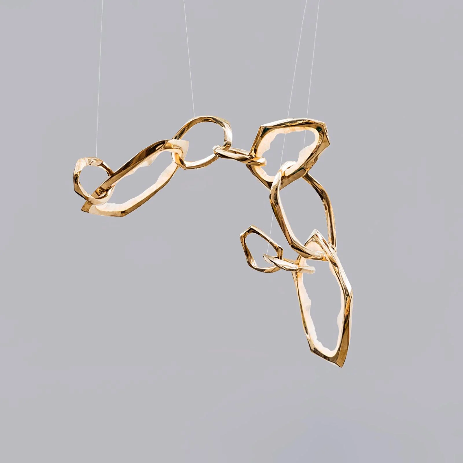 Cloud Rings Series Brass Chandelier - Image 7