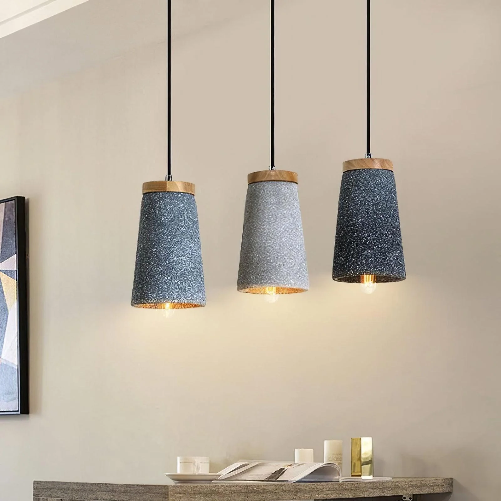 Coburg Wood Cement Pendant Light - Image 6