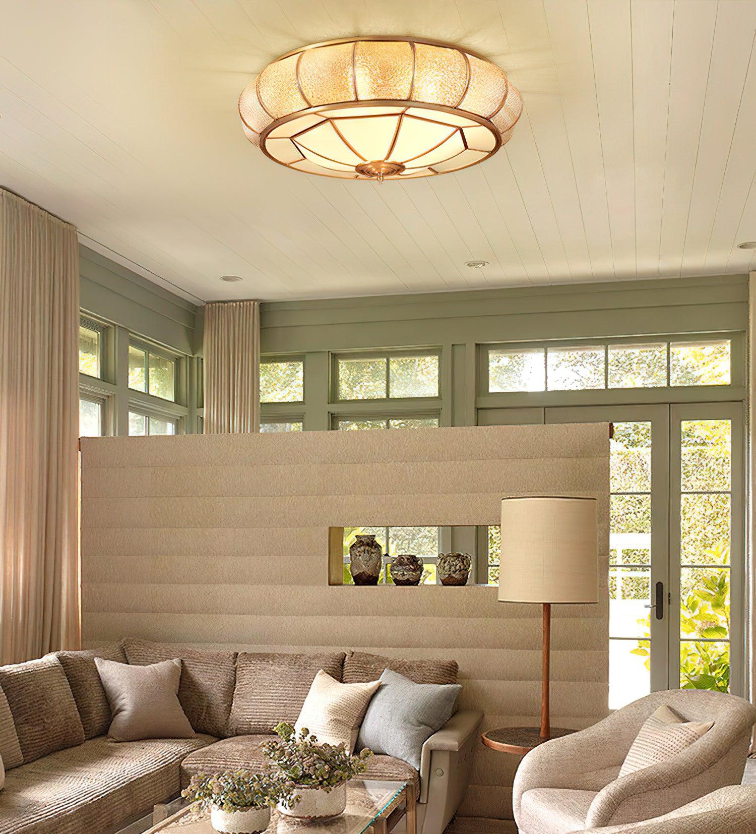 Colonial Glass Drum Ceiling Light - Image 13