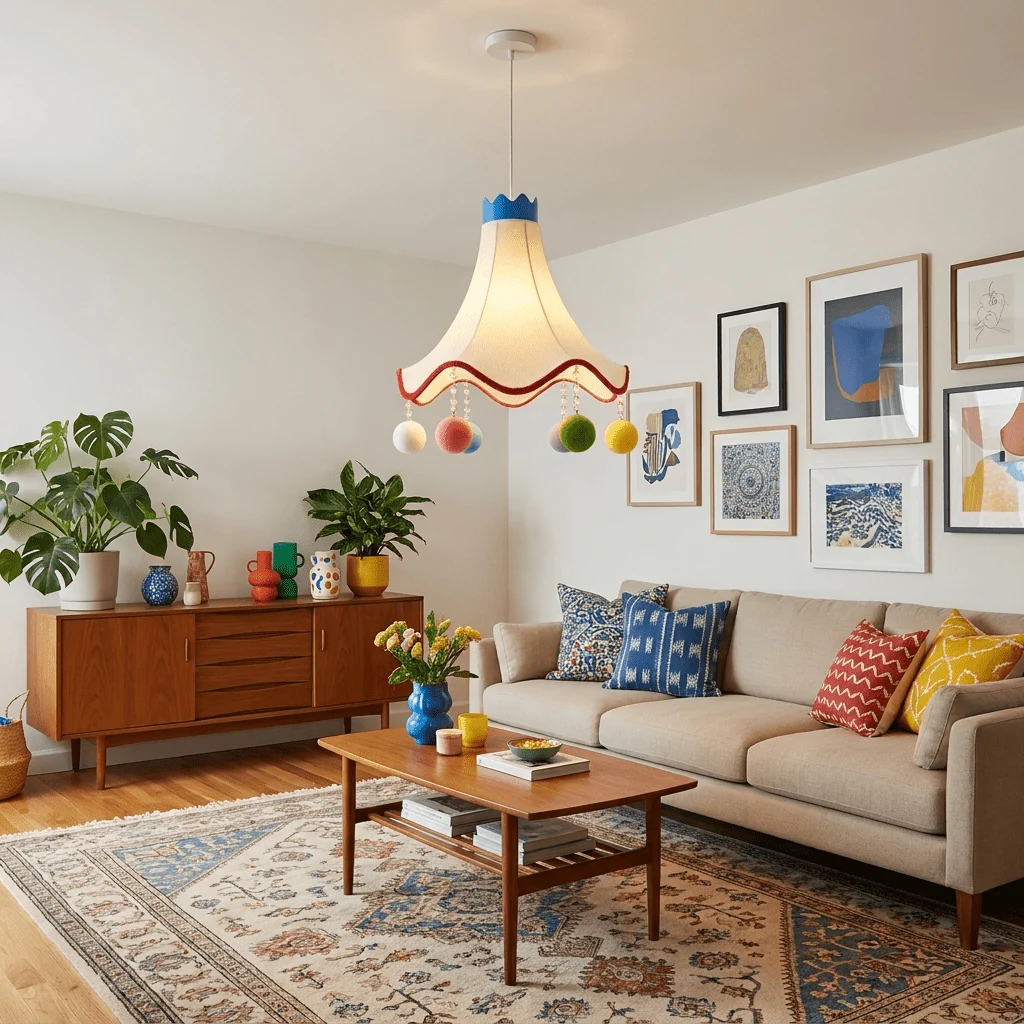 Colorful Kids Fabric Pendant Light - Image 7