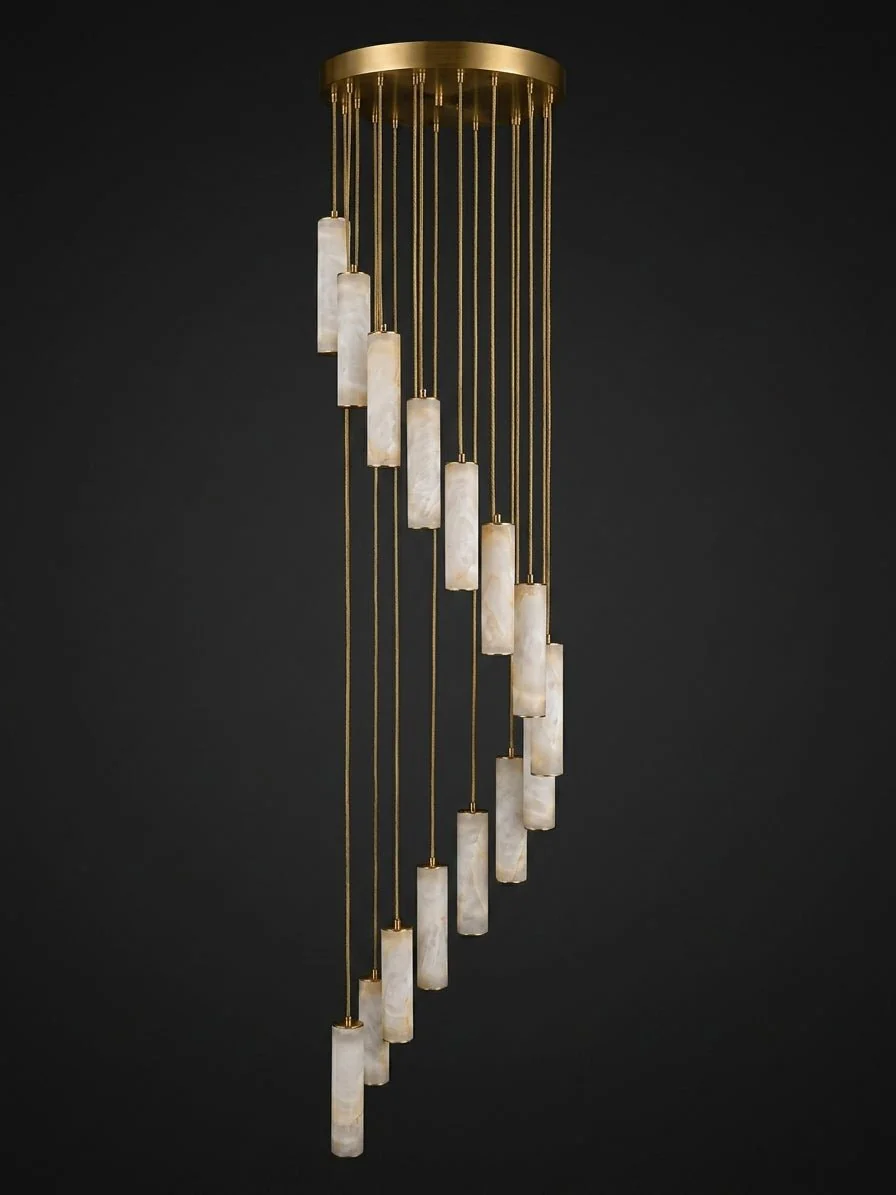 Column Alabaster Staircase Chandelier - Image 20
