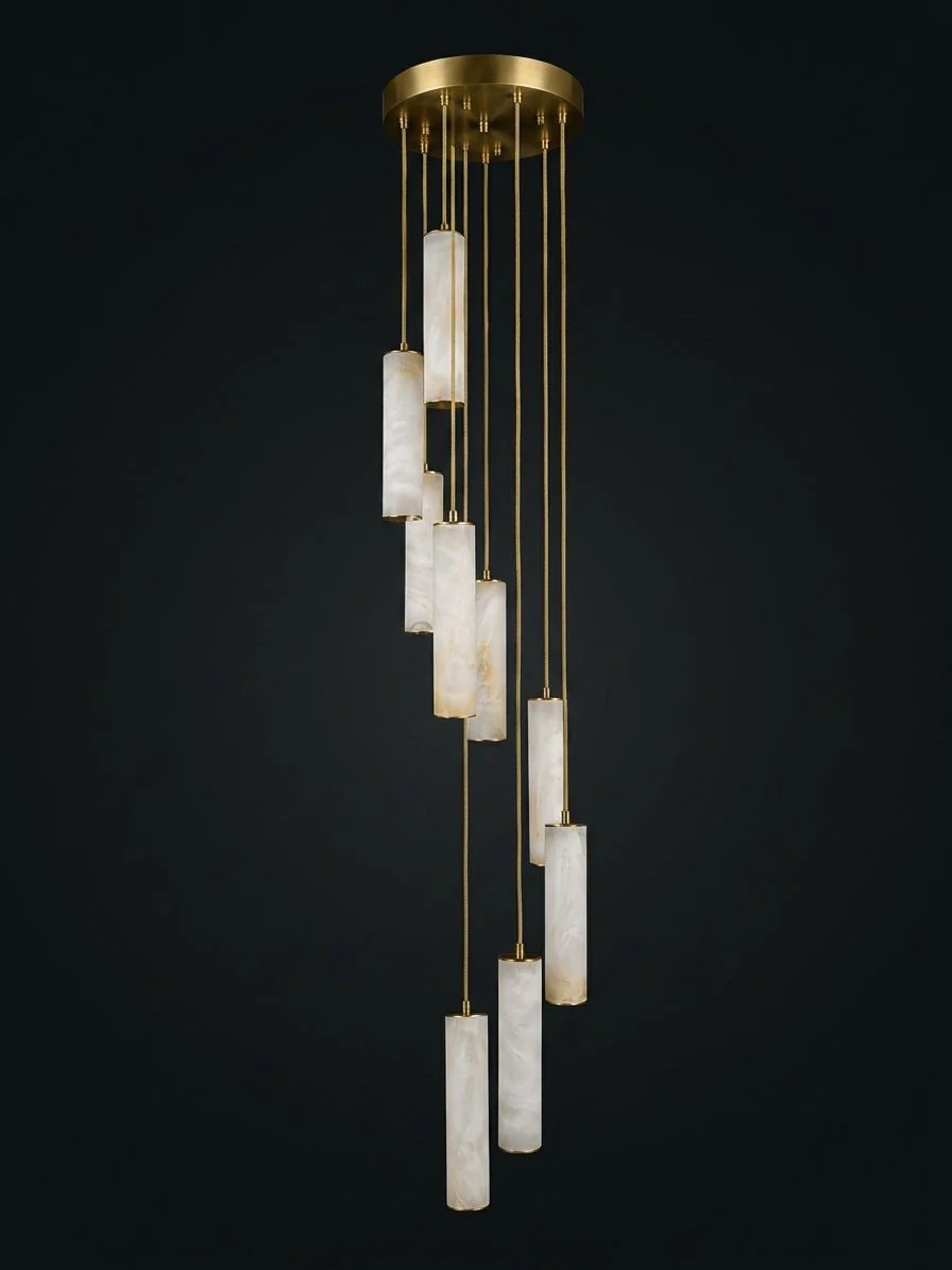 Column Alabaster Staircase Chandelier - Image 21