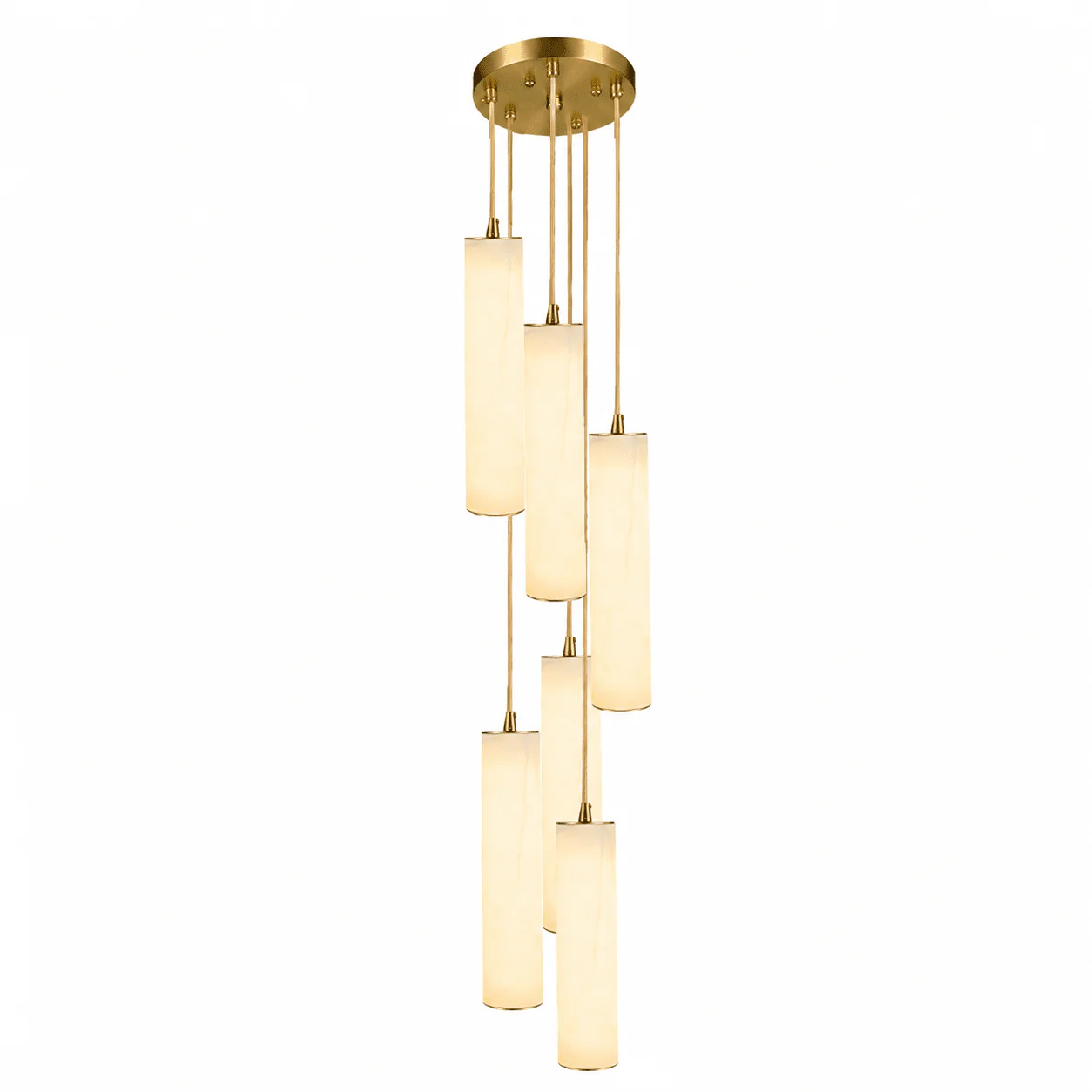 Column Alabaster Staircase Chandelier - Image 9