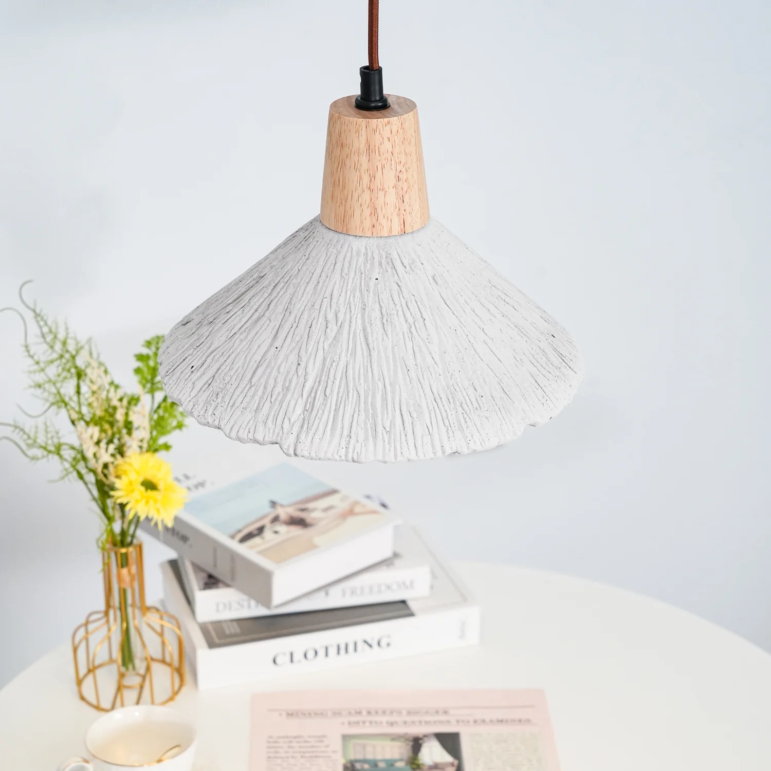 Concrete Pleated Pendant Lamp - Image 83