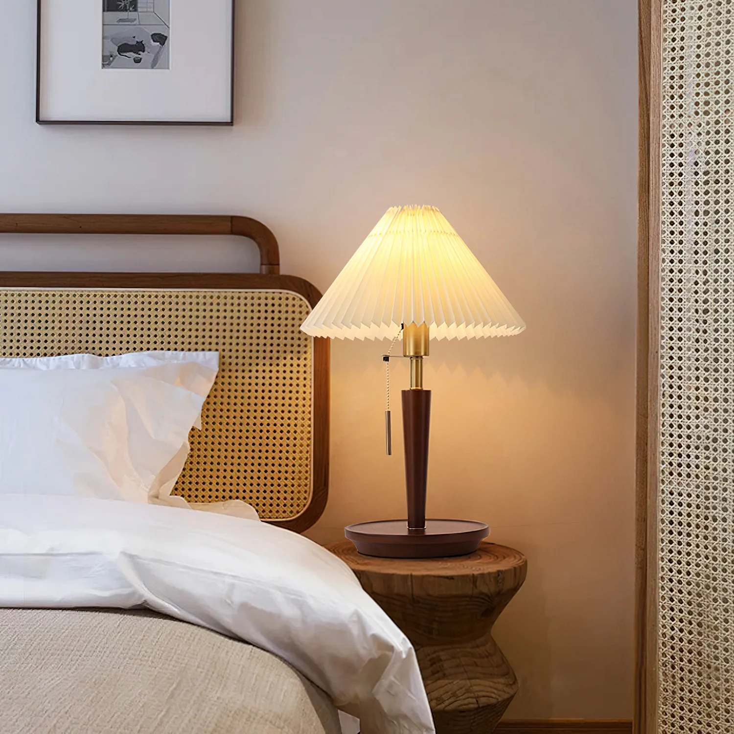 Cone Pleated Fabric Table Lamp - Image 3