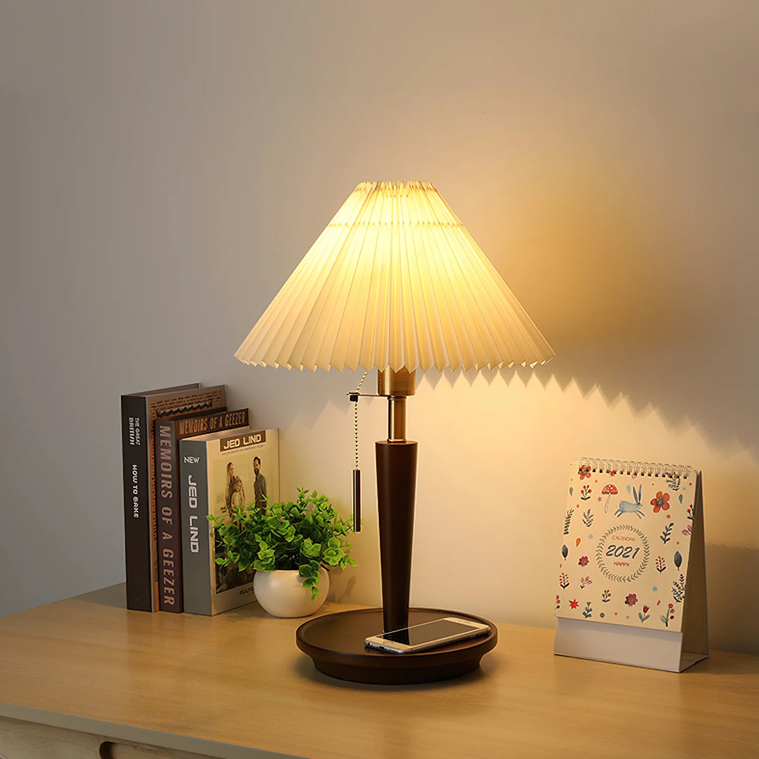 Cone Pleated Fabric Table Lamp - Image 6