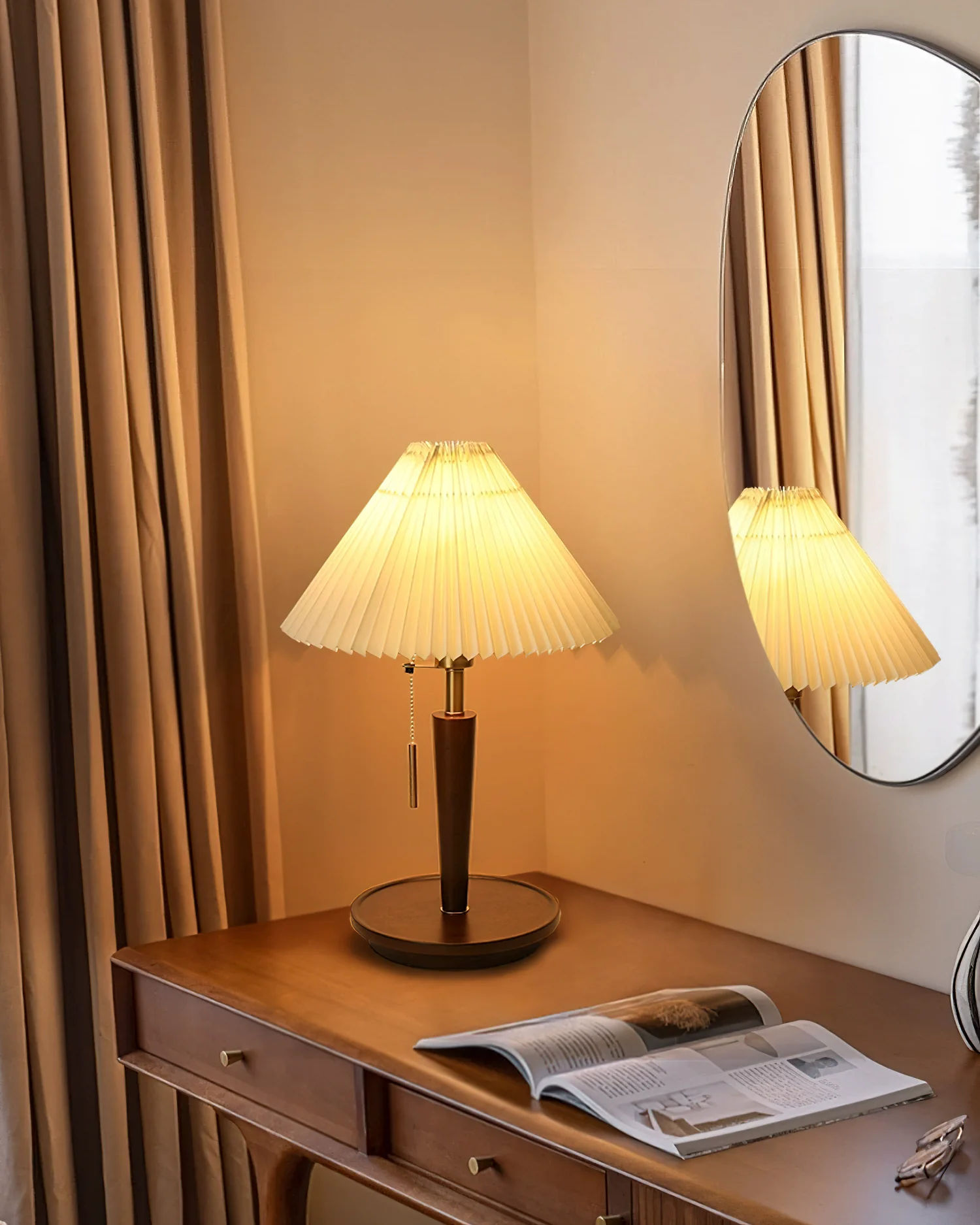 Cone Pleated Fabric Table Lamp - Image 7