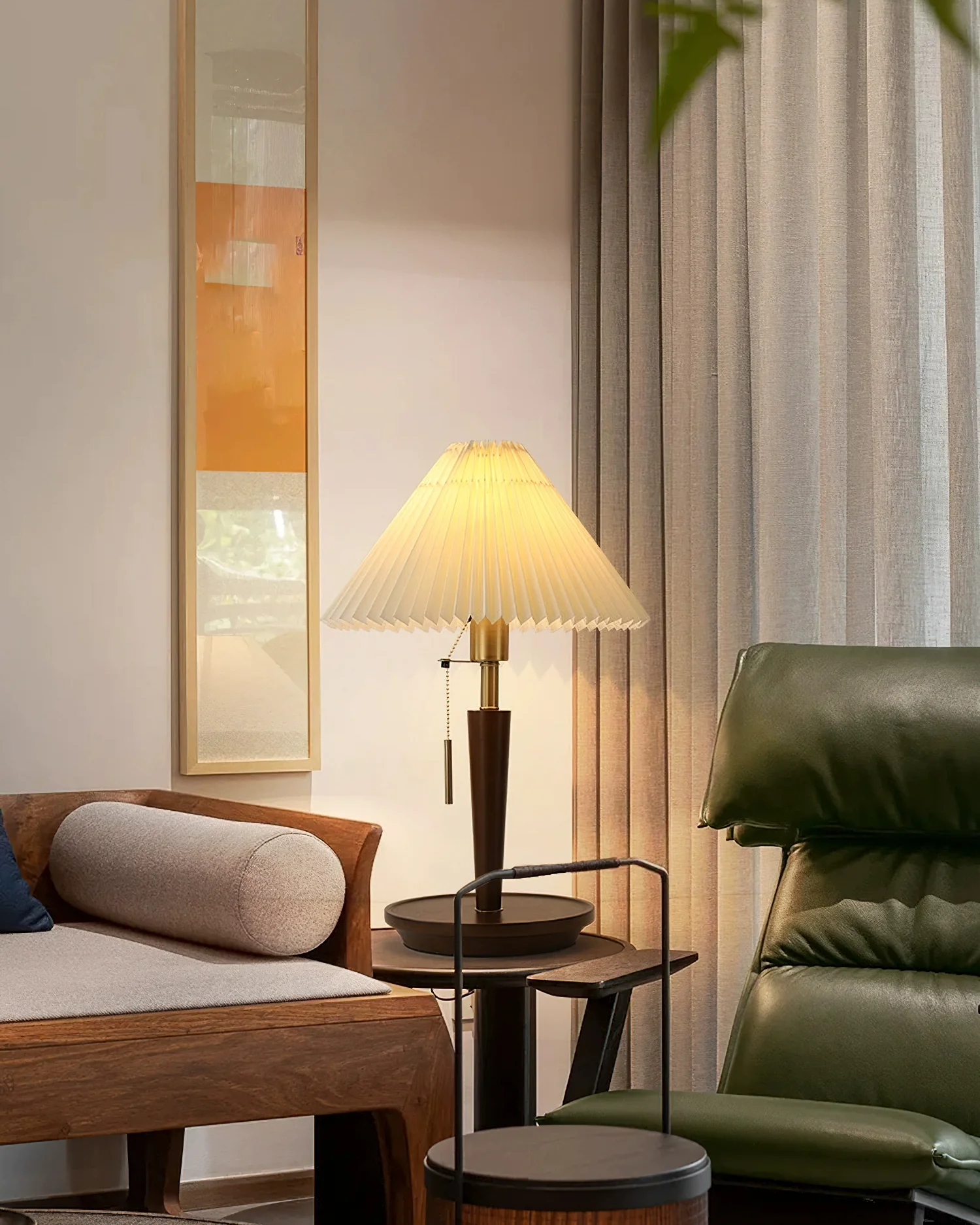 Cone Pleated Fabric Table Lamp - Image 9