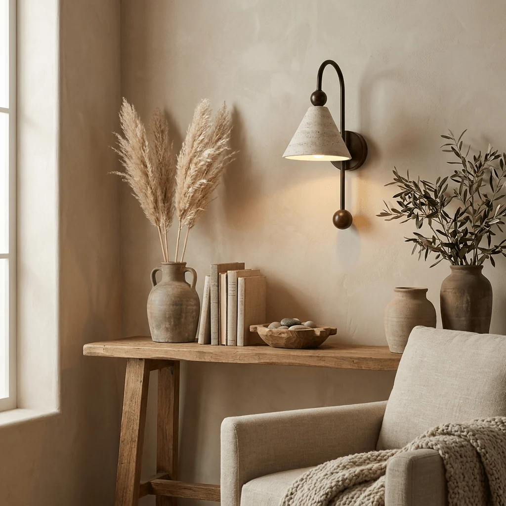Cone Travertine Arc Sconce - Image 3