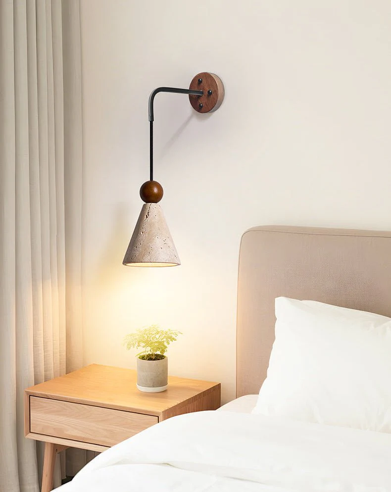 Cone Wood Bead Wall Sconce - Image 8