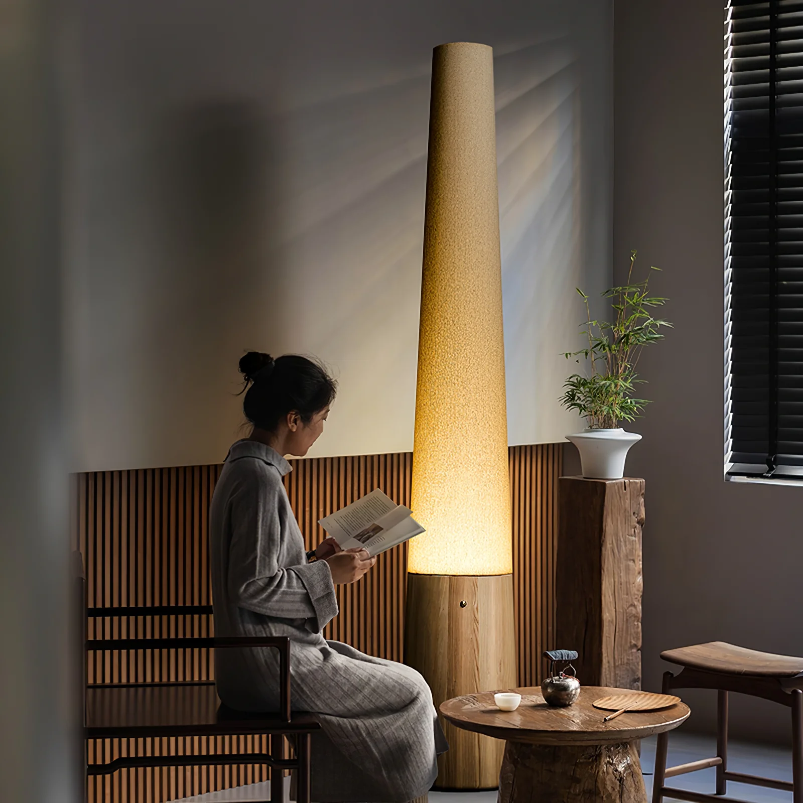 Cone Wooden Floor Lamp - Image 3