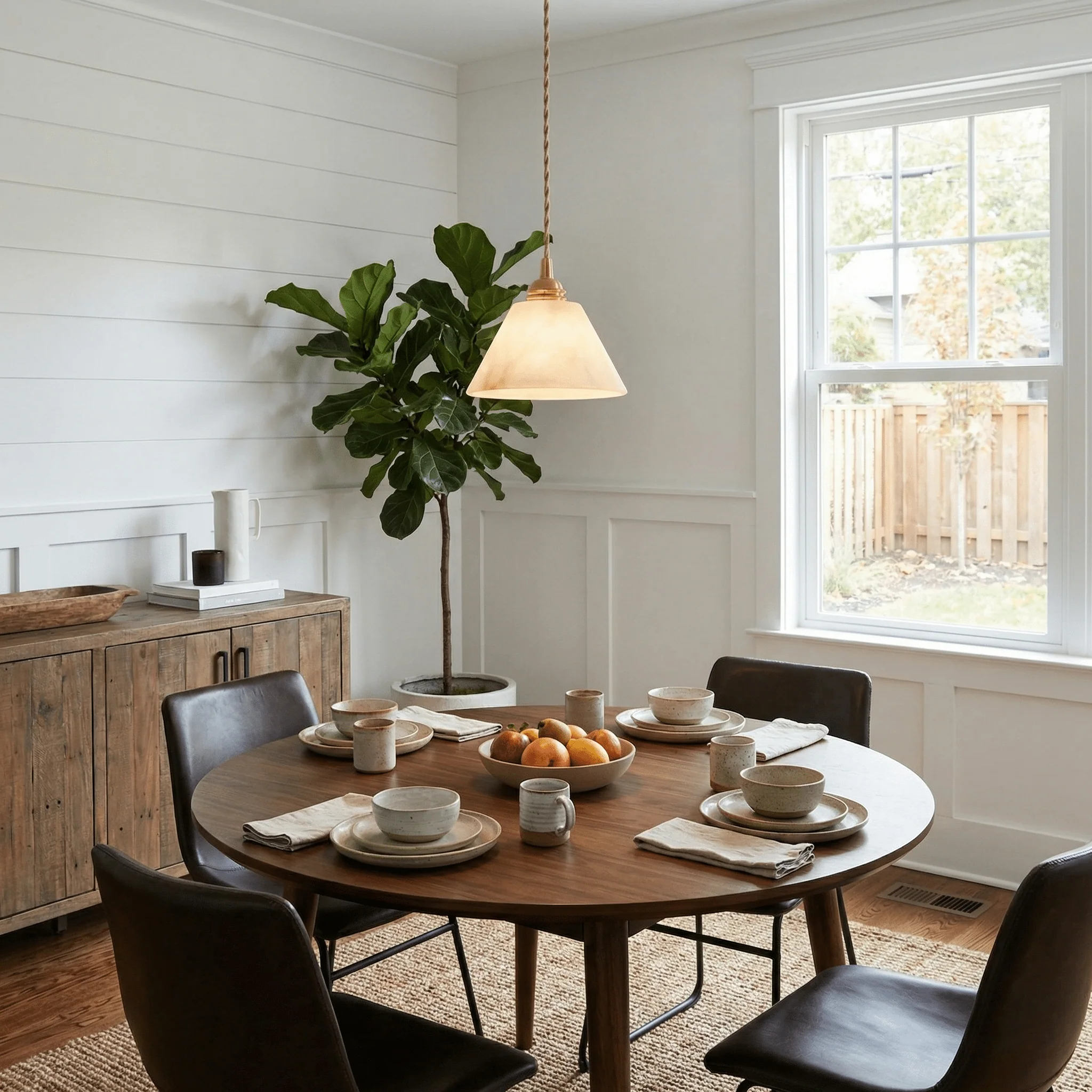 Conical Alabaster Brass Pendant Lamp - Image 10