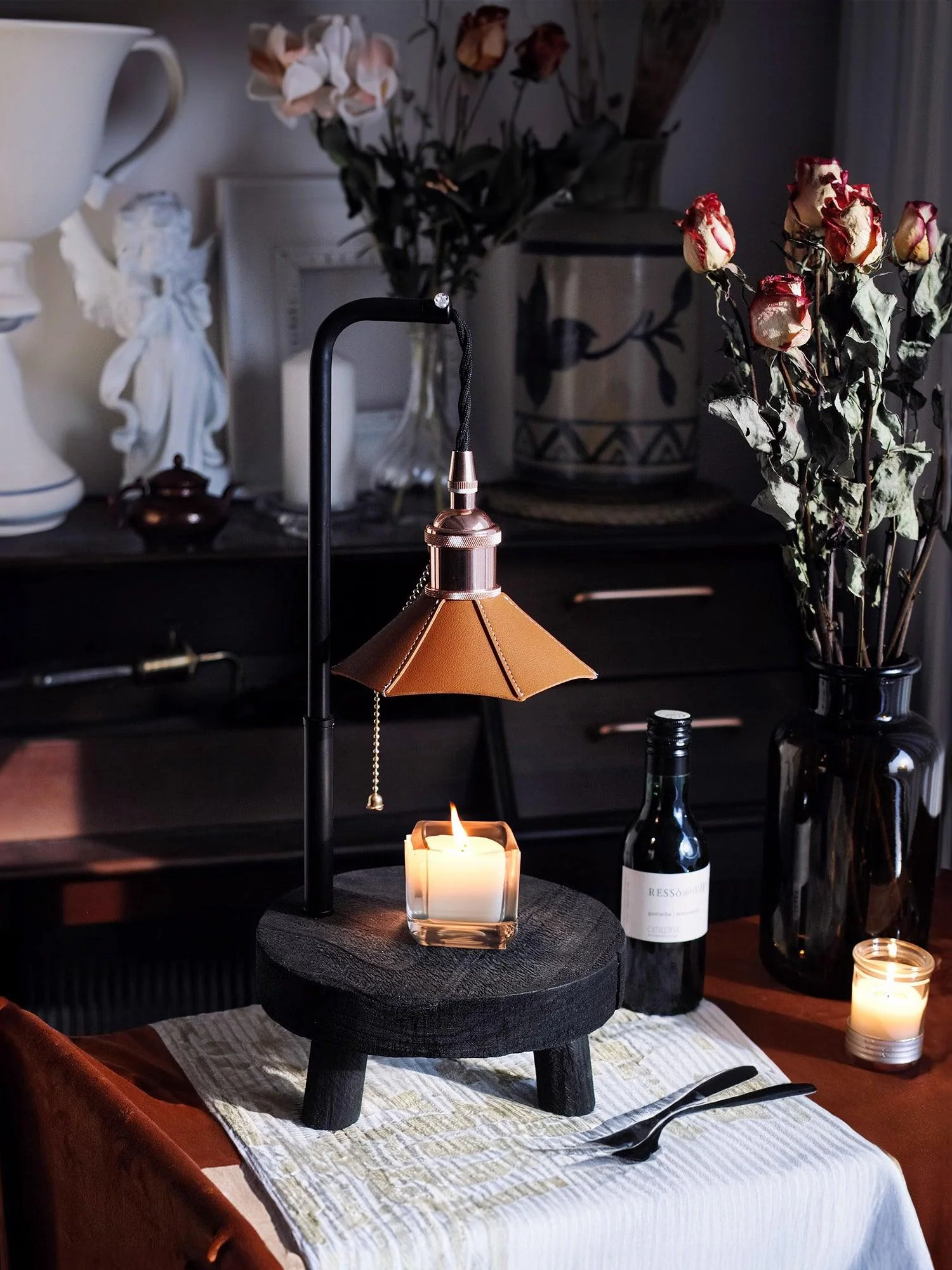 Cordero Wooden Stool Table Lamp - Image 14
