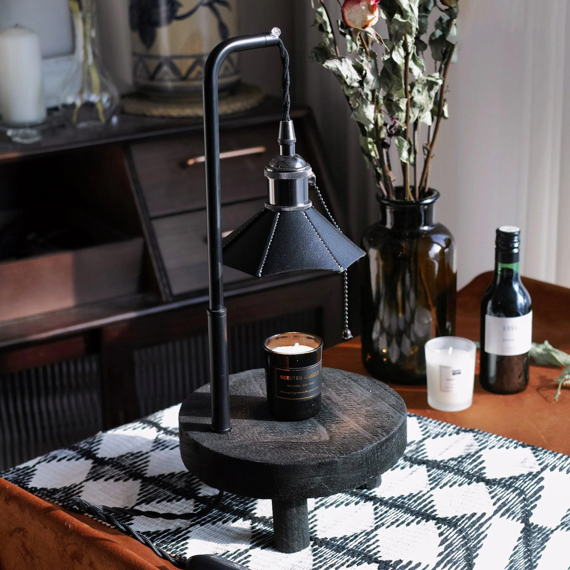Cordero Wooden Stool Table Lamp - Image 17