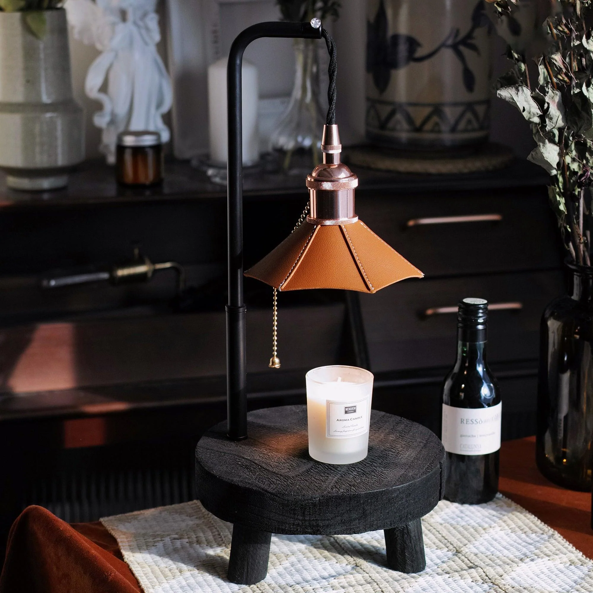 Cordero Wooden Stool Table Lamp - Image 18