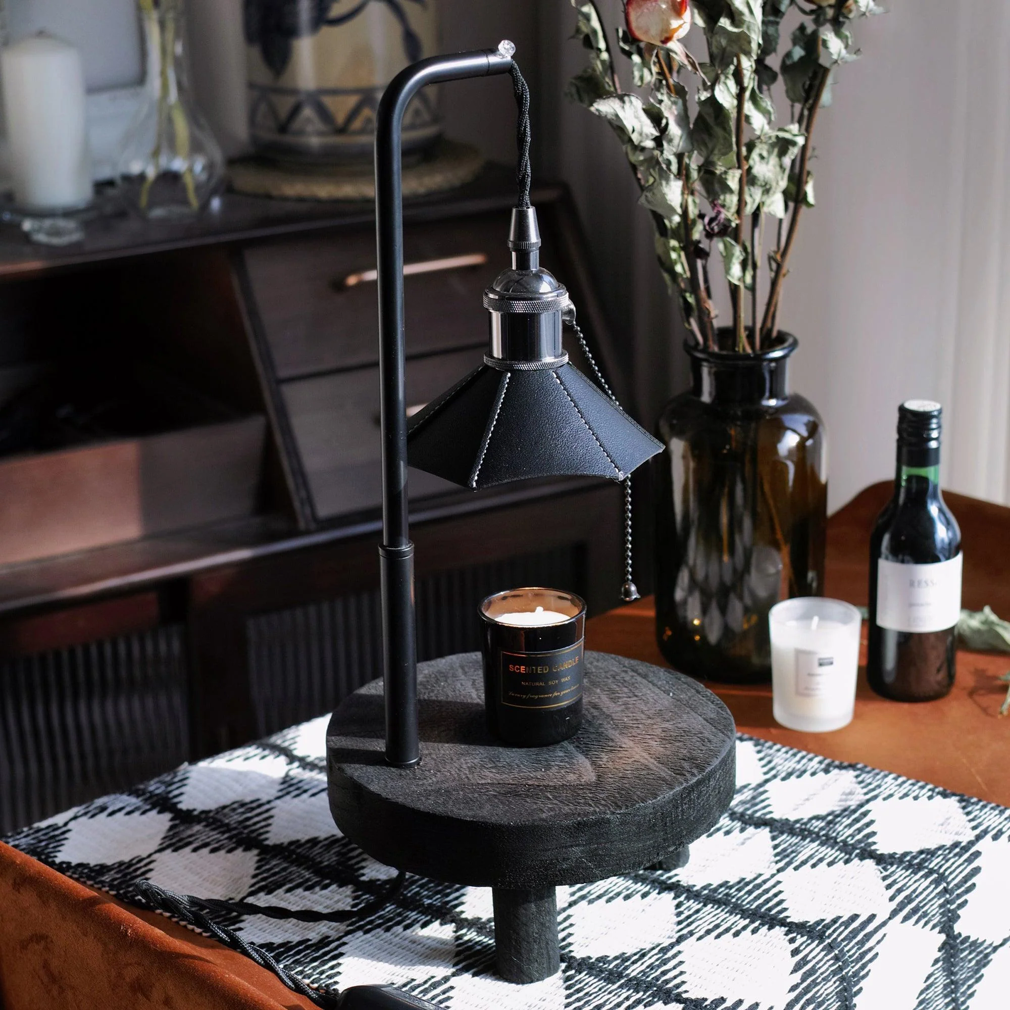 Cordero Wooden Stool Table Lamp - Image 8