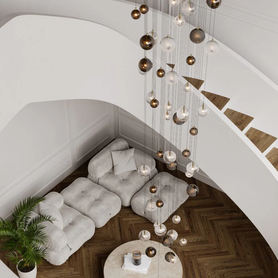 Cosmic Sphere Cascade Chandelier - Image 26