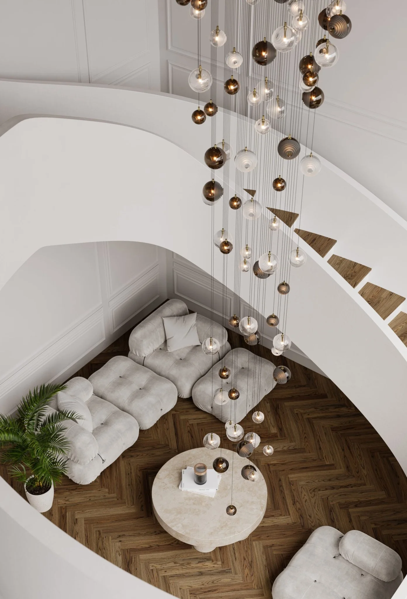 Cosmic Sphere Cascade Chandelier - Image 4