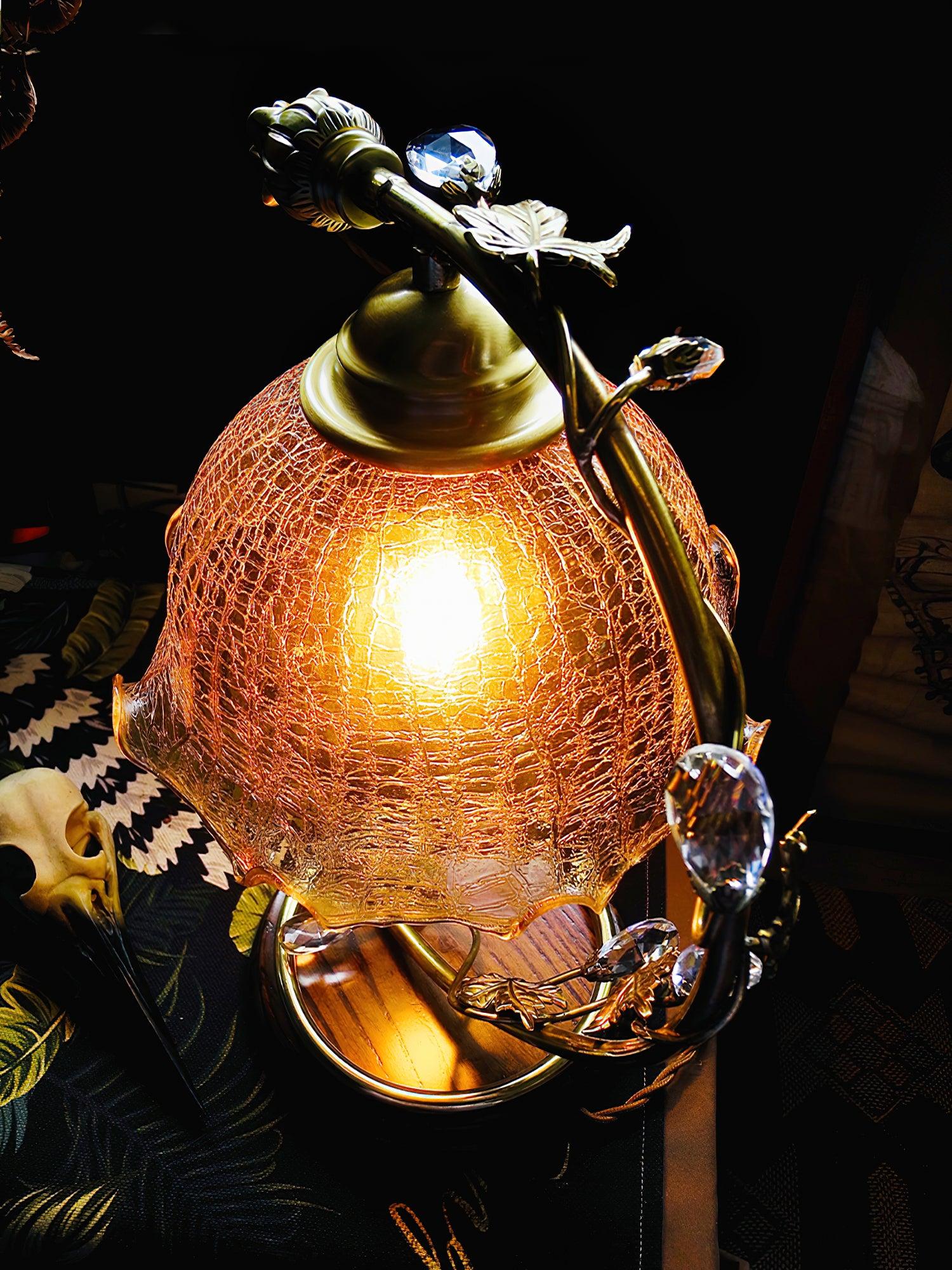Cracked Glass Brass Table Lamp - Image 19
