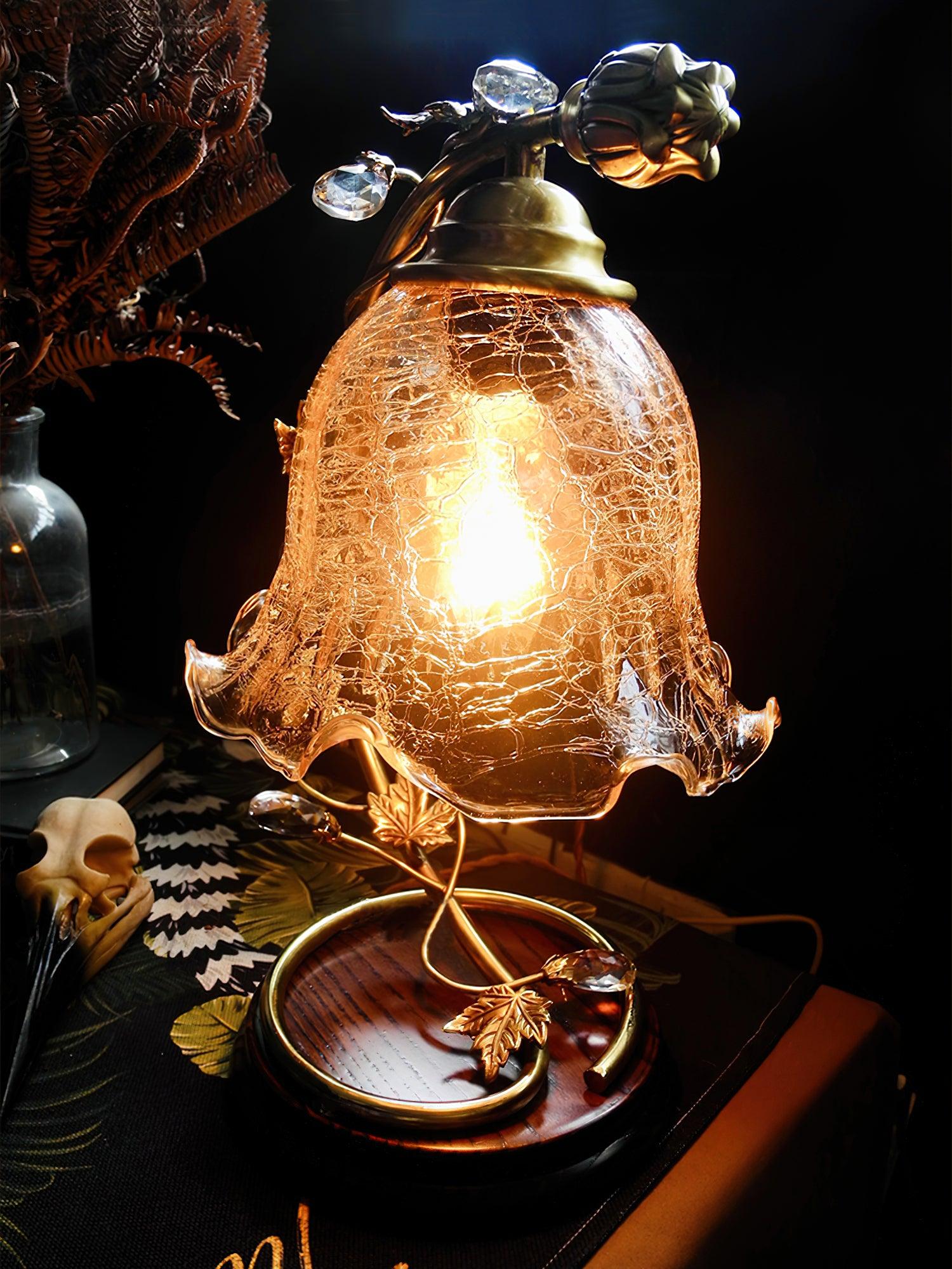 Cracked Glass Brass Table Lamp - Image 21