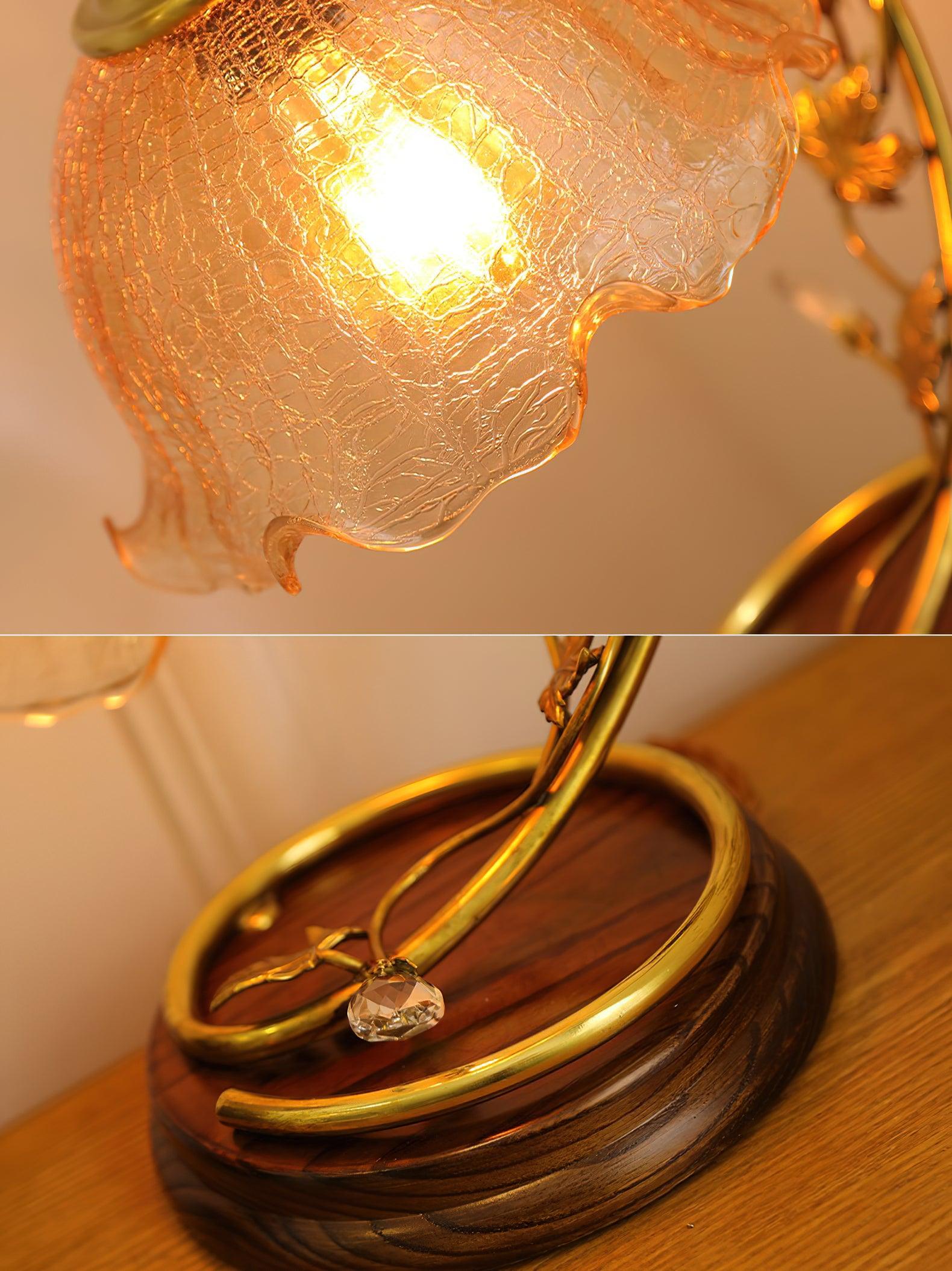 Cracked Glass Brass Table Lamp - Image 30