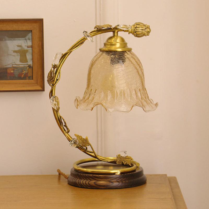 Cracked Glass Brass Table Lamp - Image 6